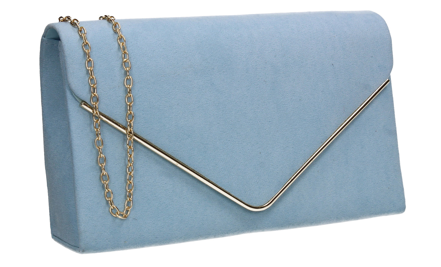 Poppy Faux Suede Envelope Clutch Bag Serenity Blue