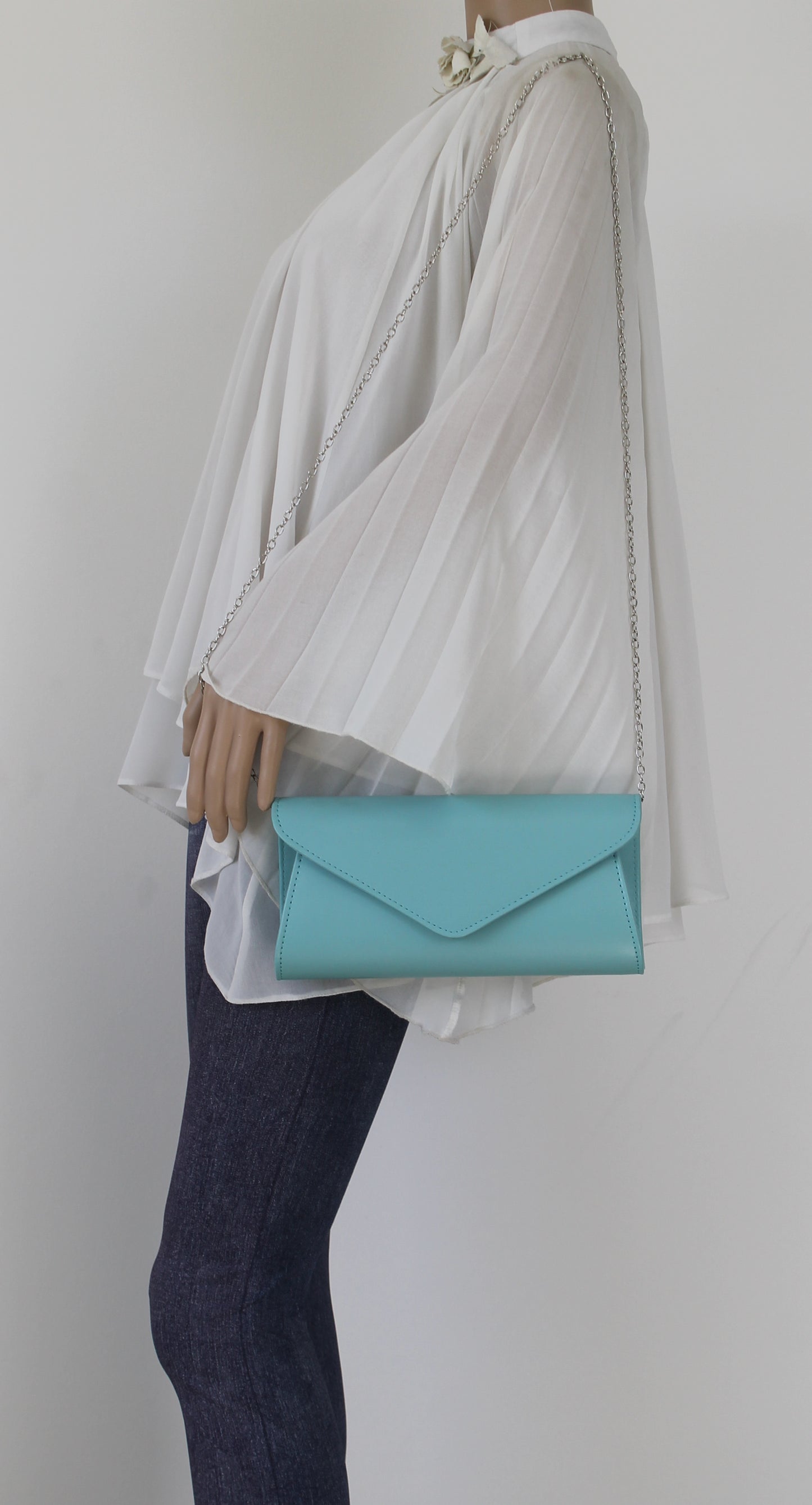 Lora Plain Envelope Clutch Bag Serenity Blue