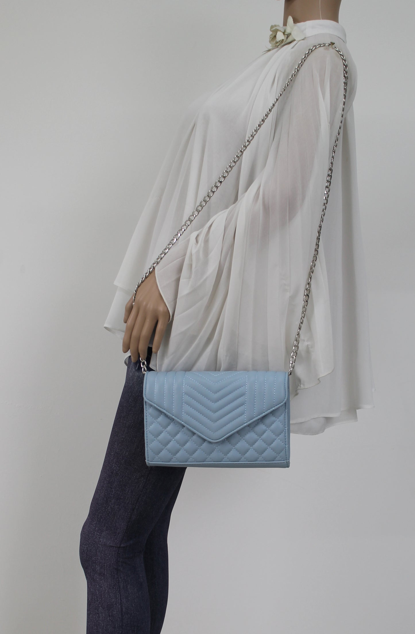 Miya V Stitched Party Evening Clutch Bag Serenity