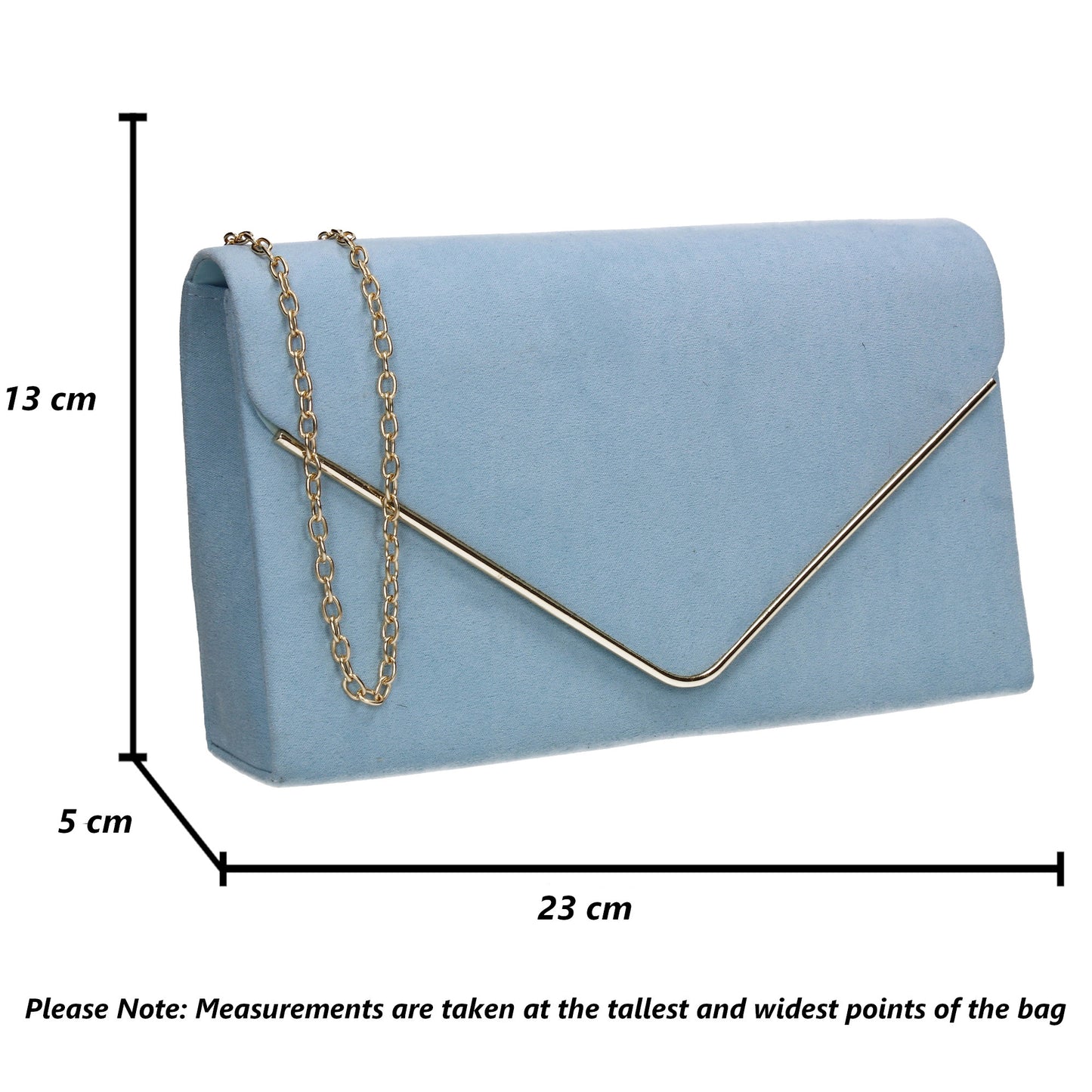 Poppy Faux Suede Envelope Clutch Bag Serenity Blue