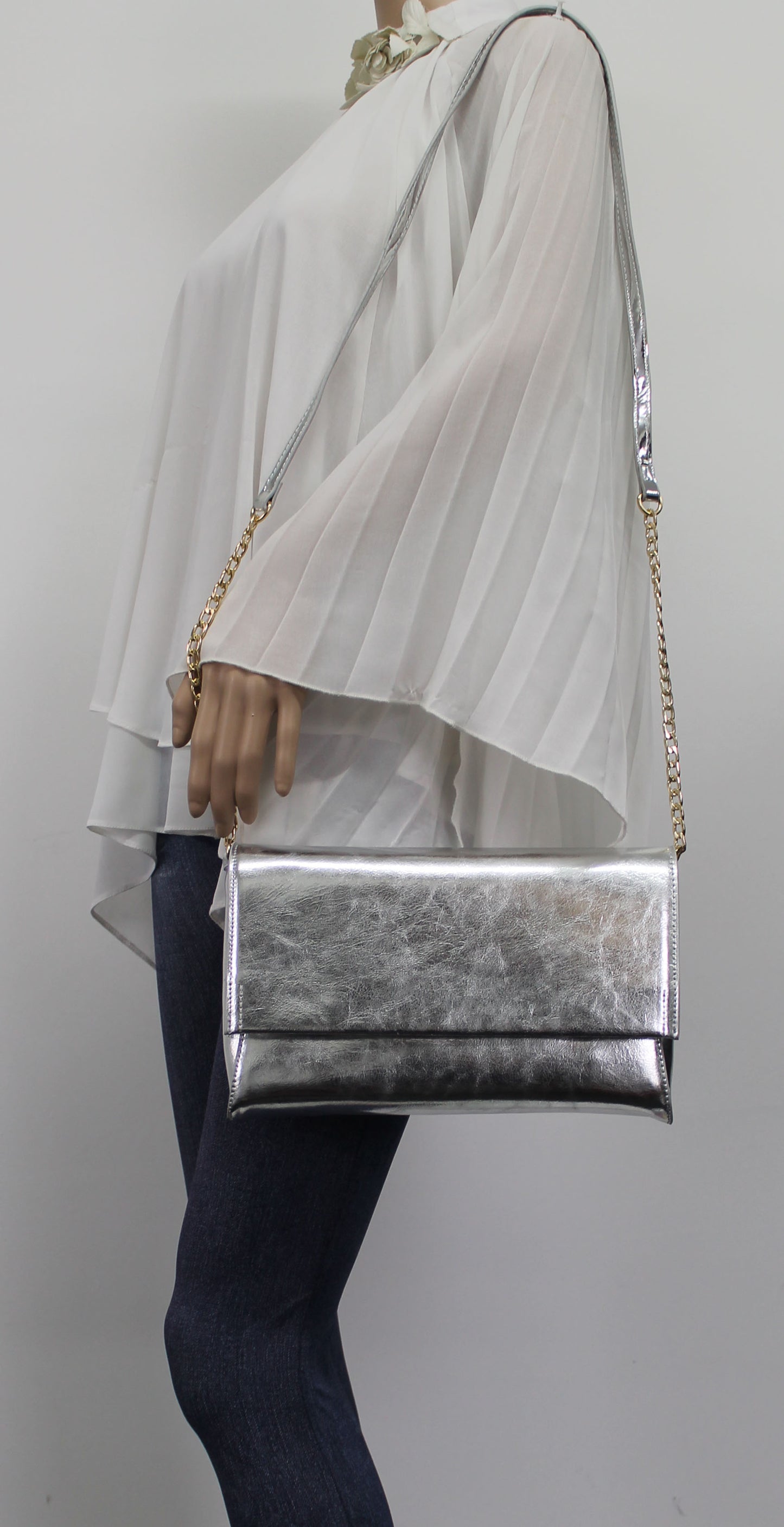 SWANKYSWANS Jenna Clutch Bag Silver Cute Cheap Clutch Bag For Weddings School and Work