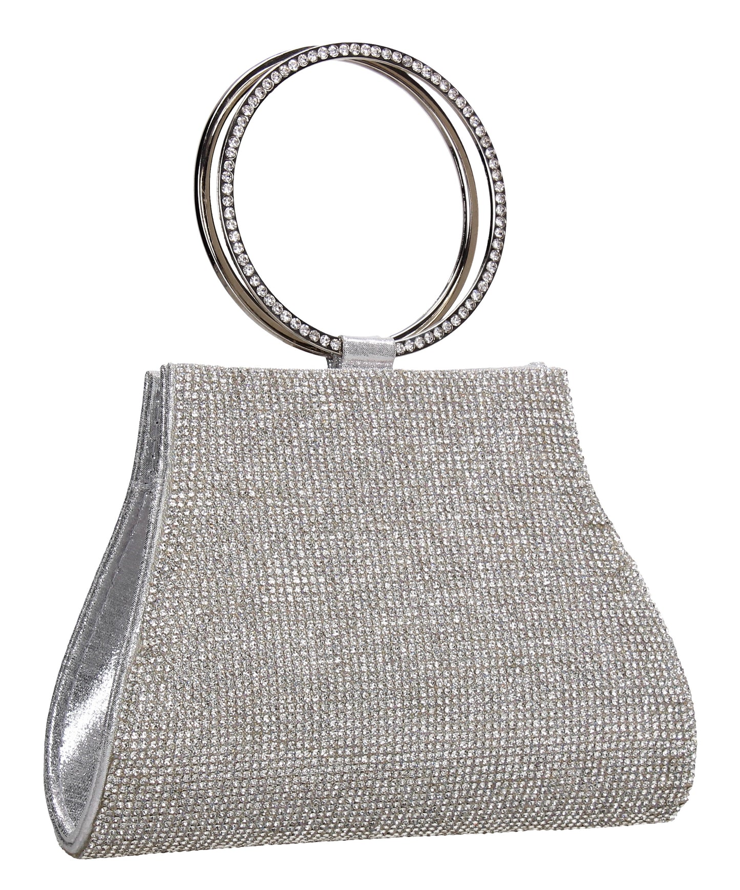 SWANKYSWANS Macie Diamante Ring Clutch Bag Silver Cute Cheap Clutch Bag For Weddings School and Work