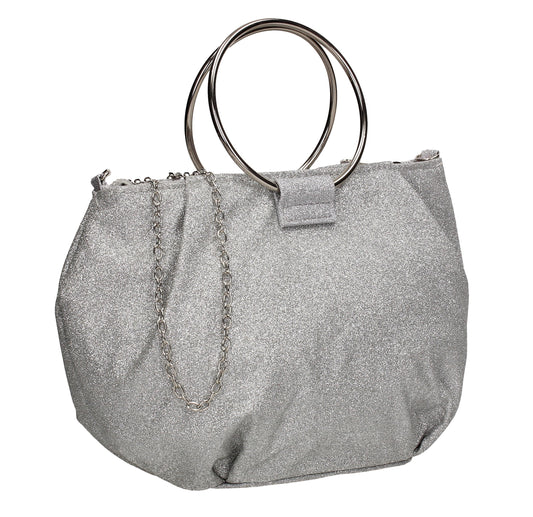 Athena Glitter Sparkle Evening Handbag Silver