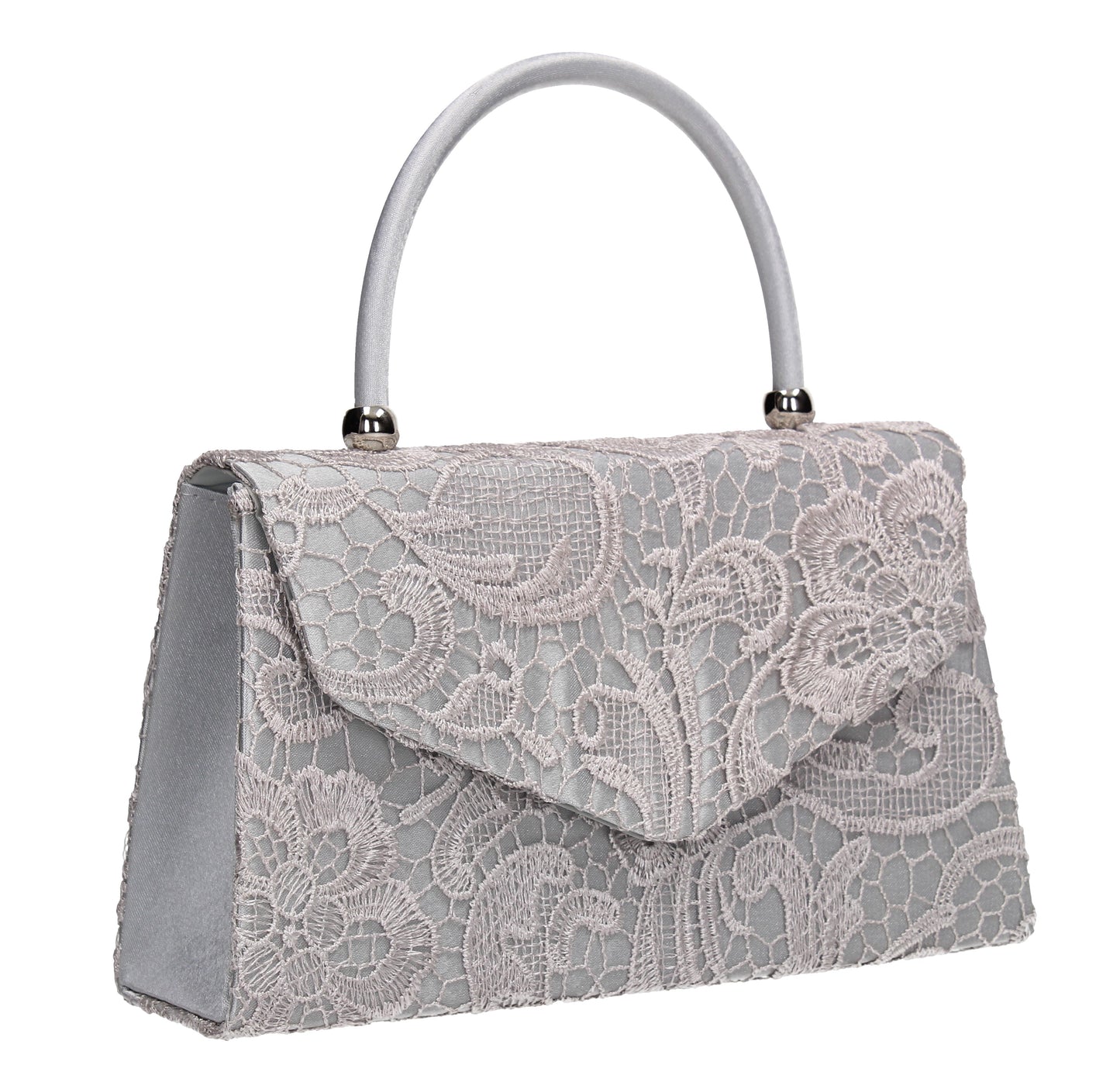 Kendall Lace Clutch Bag Silver