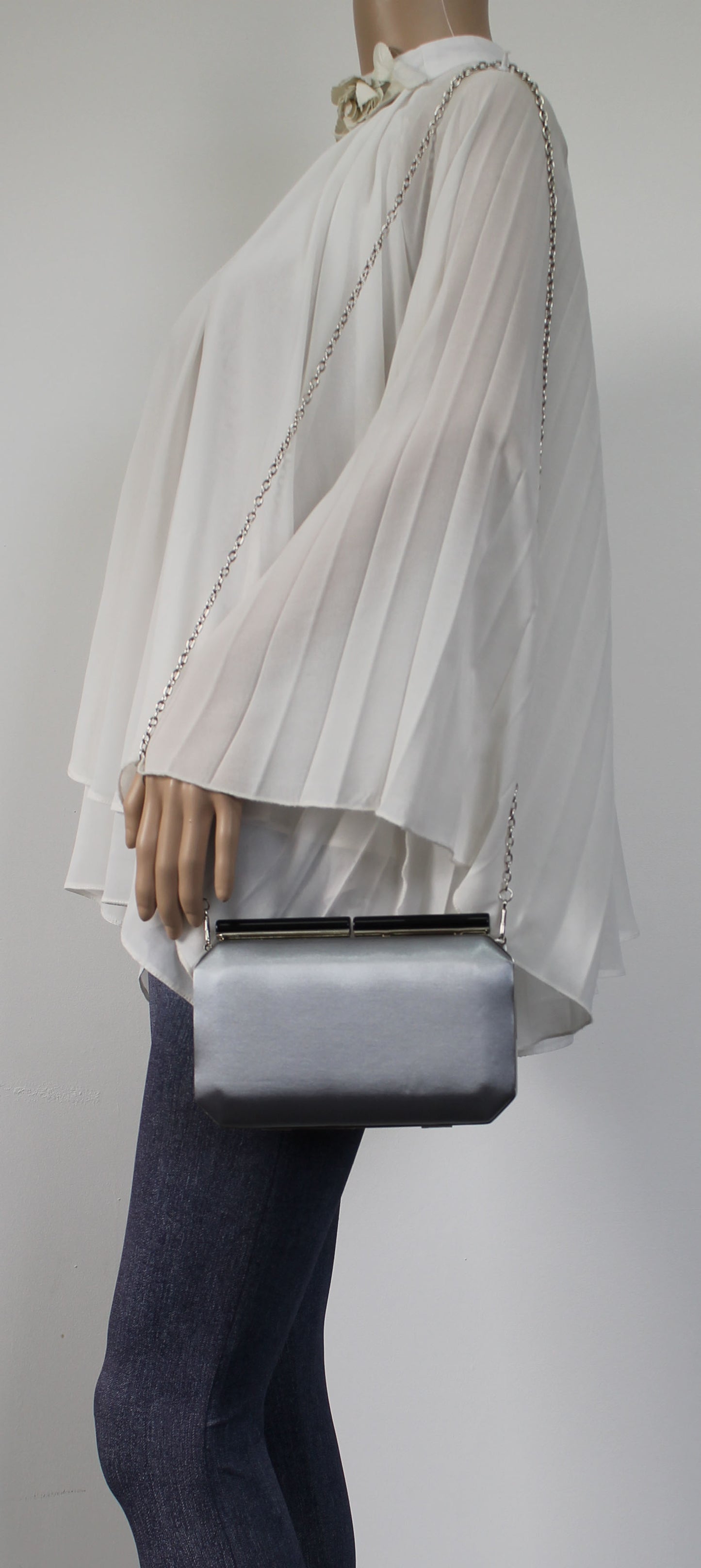 SWANKYSWANS Millie Clutch Bag Silver Cute Cheap Clutch Bag For Weddings School and Work