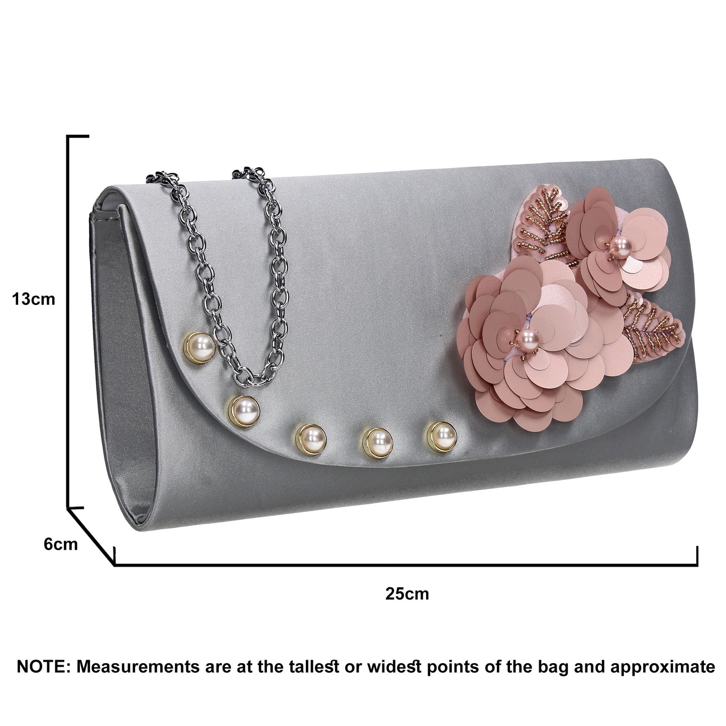 SWANKYSWANS Joyce Clutch Bag Silver Cute Cheap Clutch Bag For Weddings School and Work