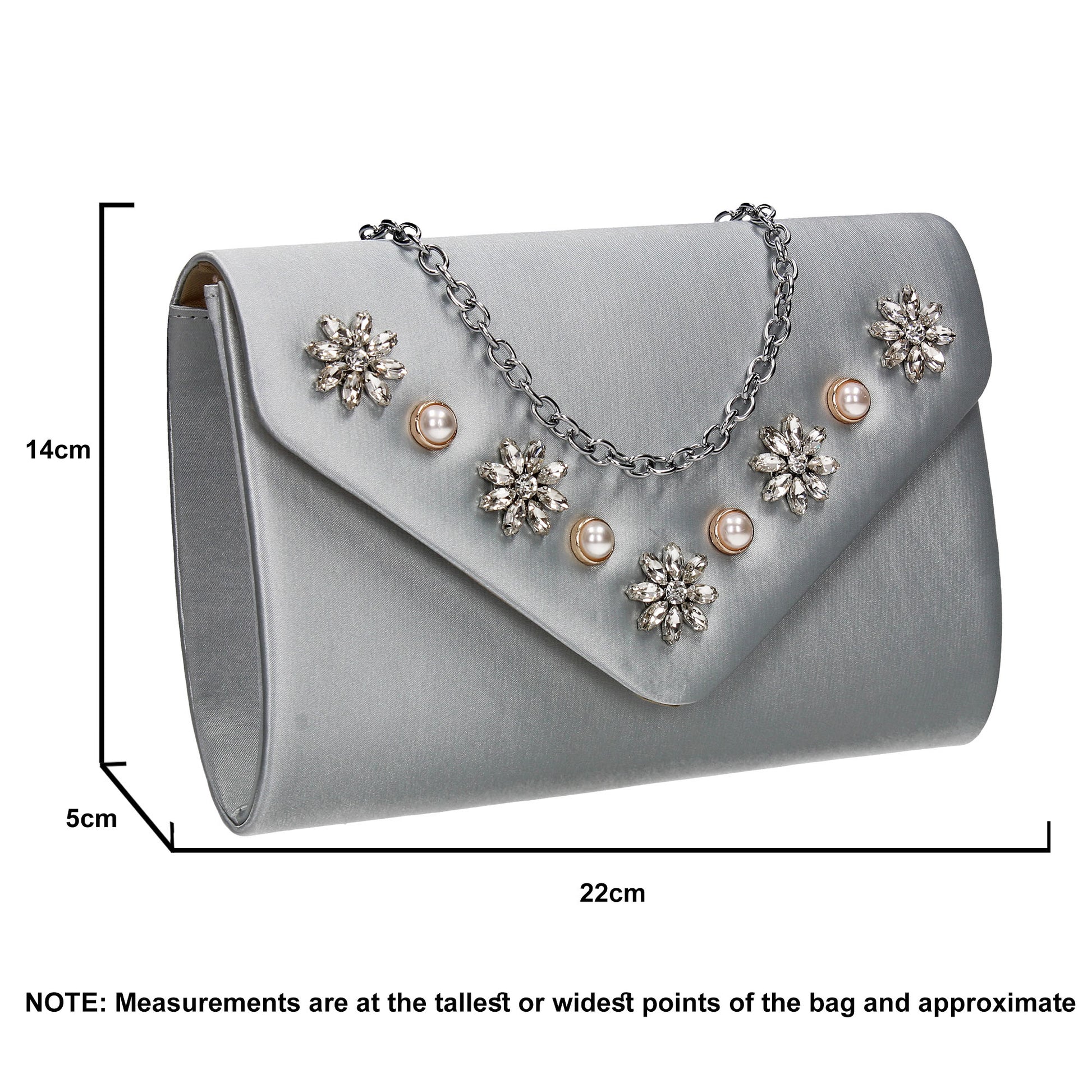 SWANKYSWANS Leila Clutch Bag Silver Cute Cheap Clutch Bag For Weddings School and Work