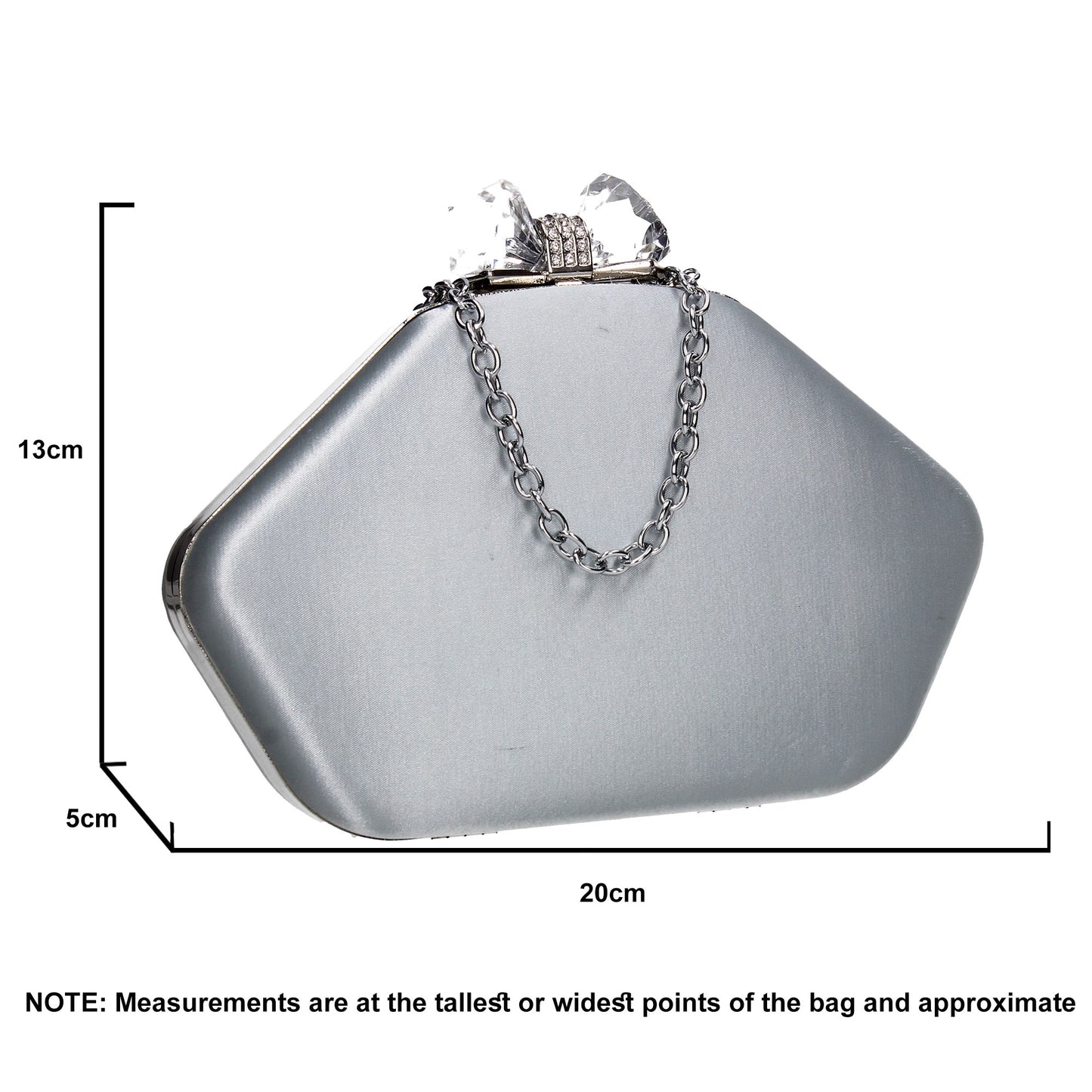 SWANKYSWANS Karie Clutch Bag Silver Cute Cheap Clutch Bag For Weddings School and Work