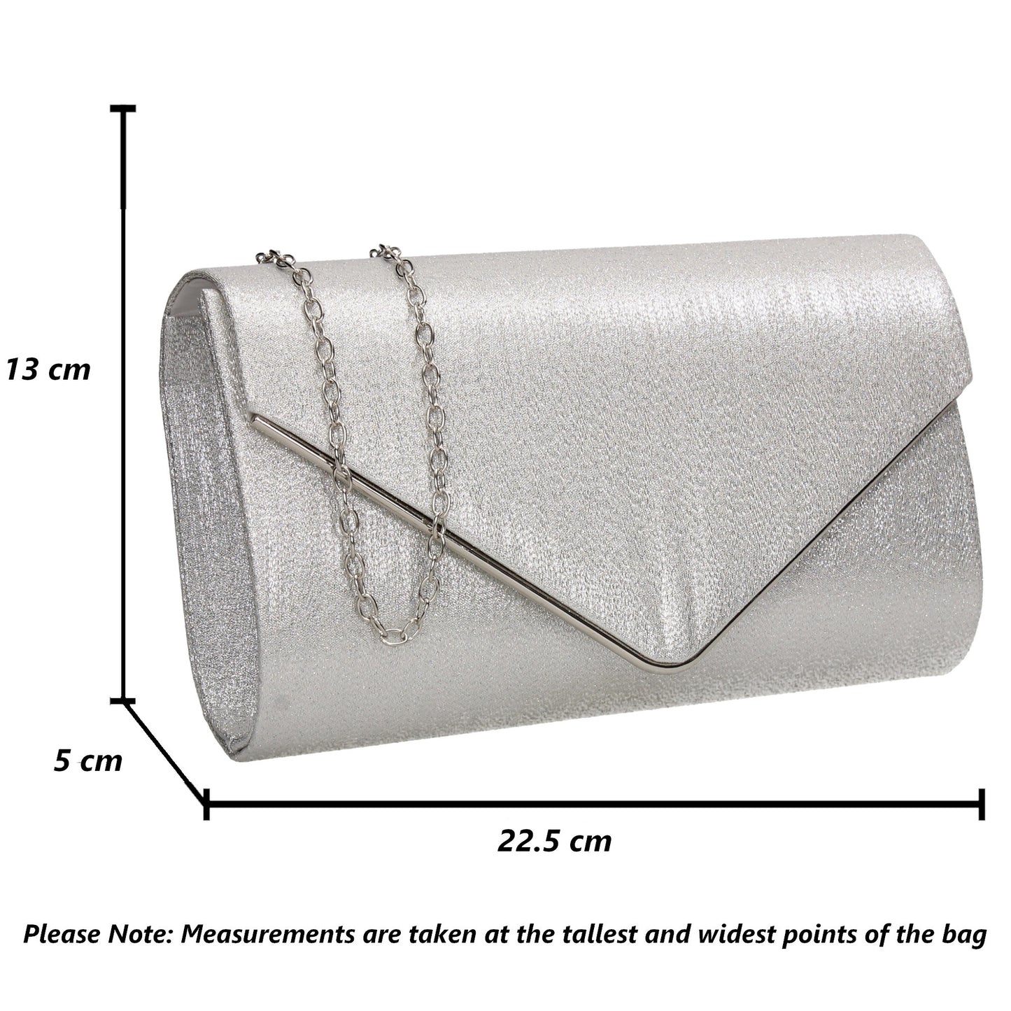 SWANKYSWANS Maya Clutch Bag Silver Cute Cheap Clutch Bag For Weddings School and Work