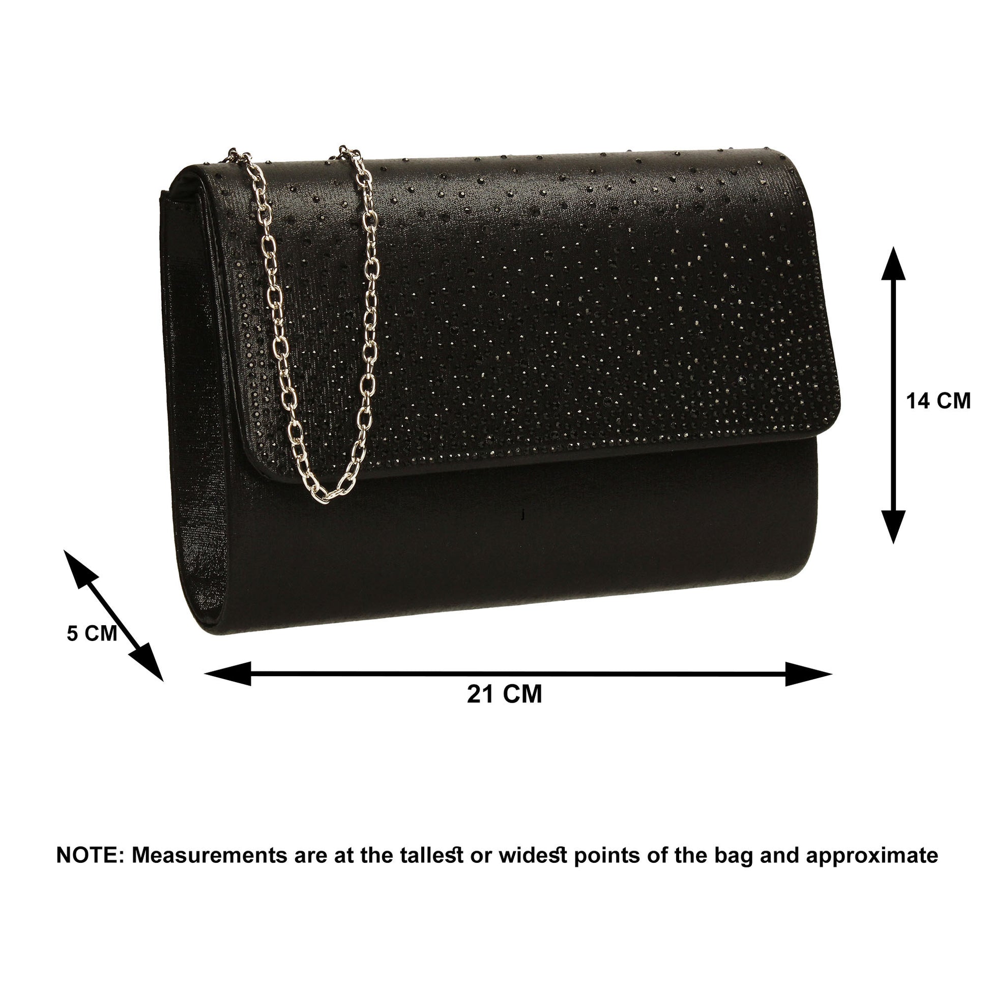 SWANKYSWANS Natalie Diamante Clutch Bag Gold Cute Cheap Clutch Bag For Weddings School and Work