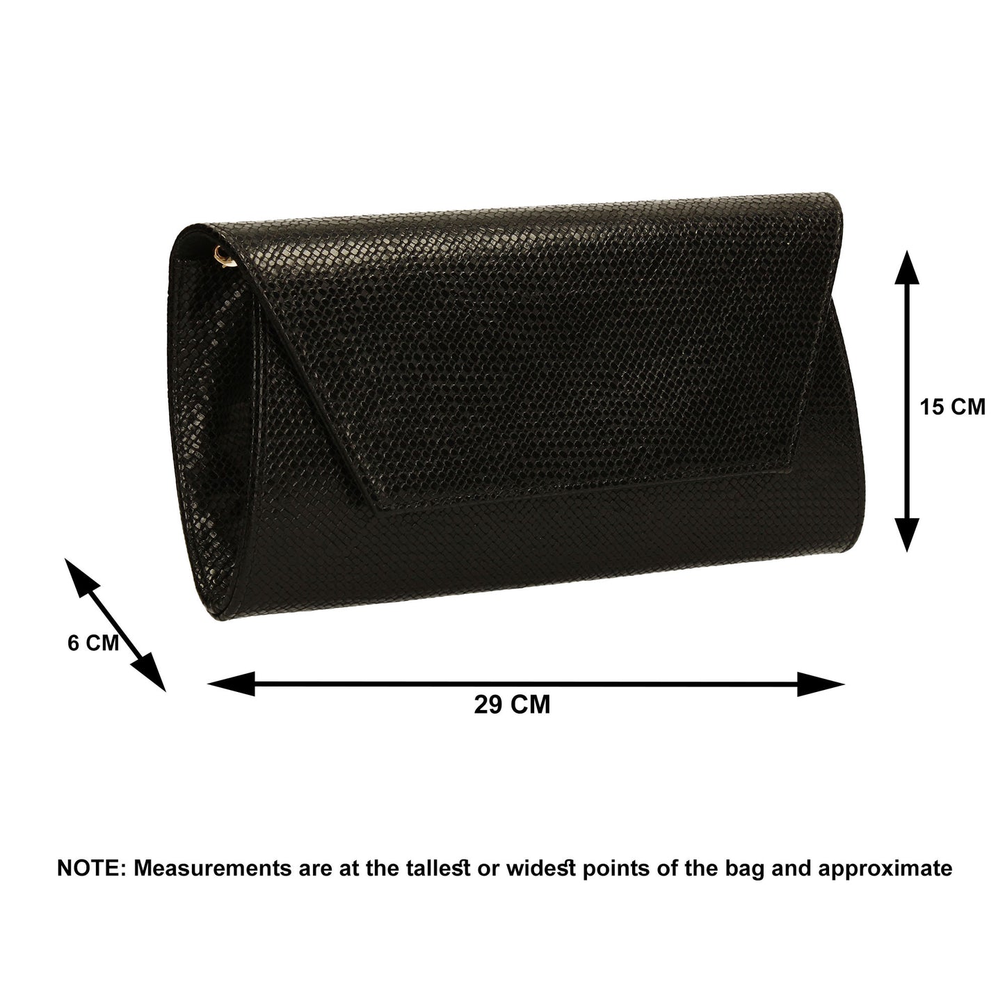 SWANKYSWANS Merci Micro Clutch Bag Black Cute Cheap Clutch Bag For Weddings School and Work
