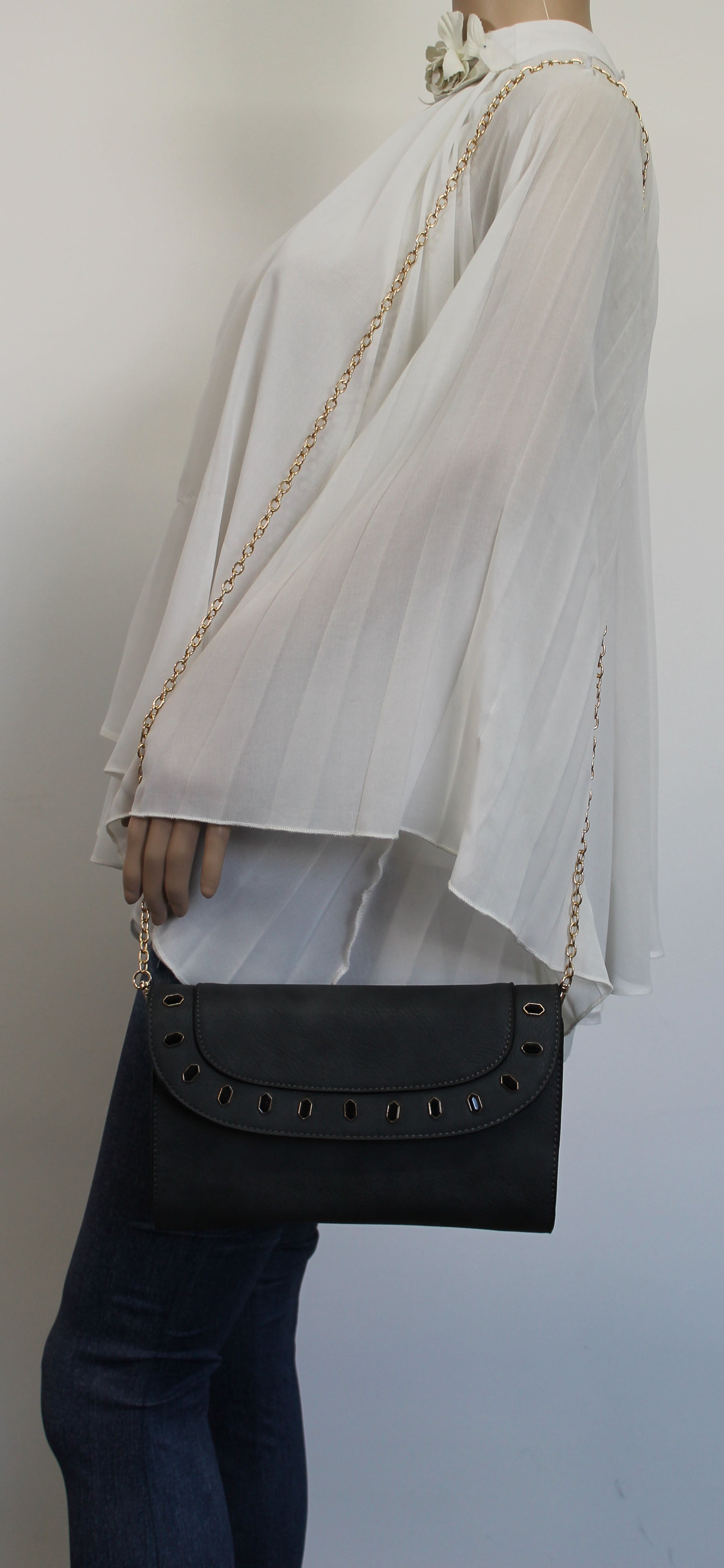 SWANKYSWANS Tiare Onyx Style Clutch Bag Grey Cute Cheap Clutch Bag For Weddings School and Work