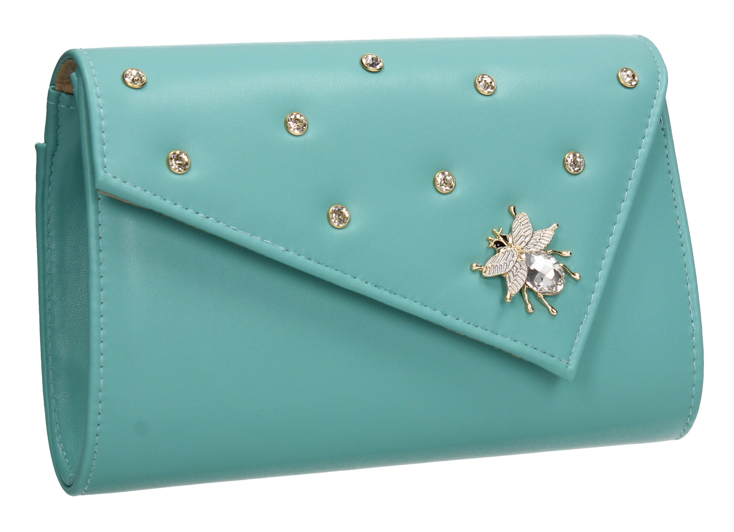 SWANKYSWANS Nylah Clutch Bag Turquoise Cute Cheap Clutch Bag For Weddings School and Work