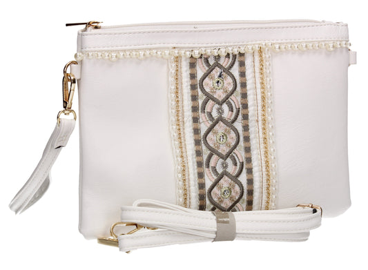 SWANKYSWANS Delilah Clutch Bag White Cute Cheap Clutch Bag For Weddings School and Work