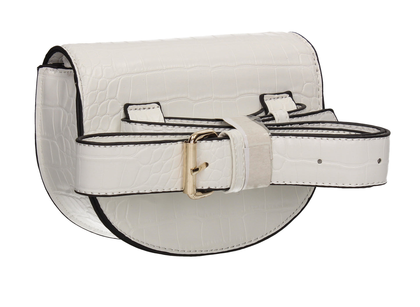 Aminah Faux Leather Snakeskin effect Belt Bag White