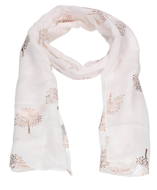Swanky Swans Mulberry Rose Gold Tree Scarf White Beautiful school Summer Winter Scarf