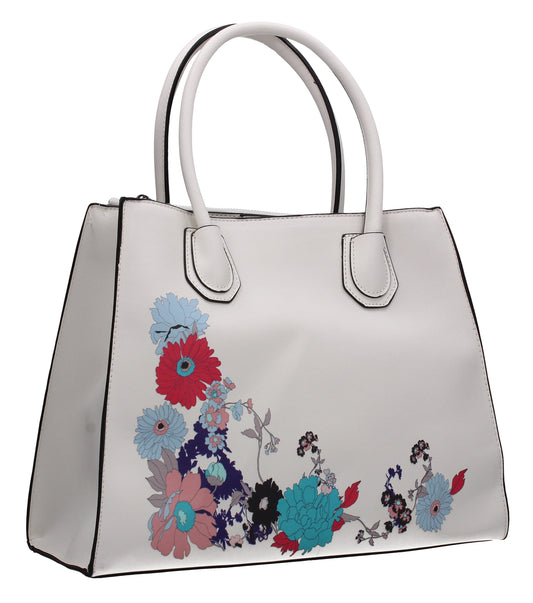 SWANKYSWANS Hanna Floral Handbag White