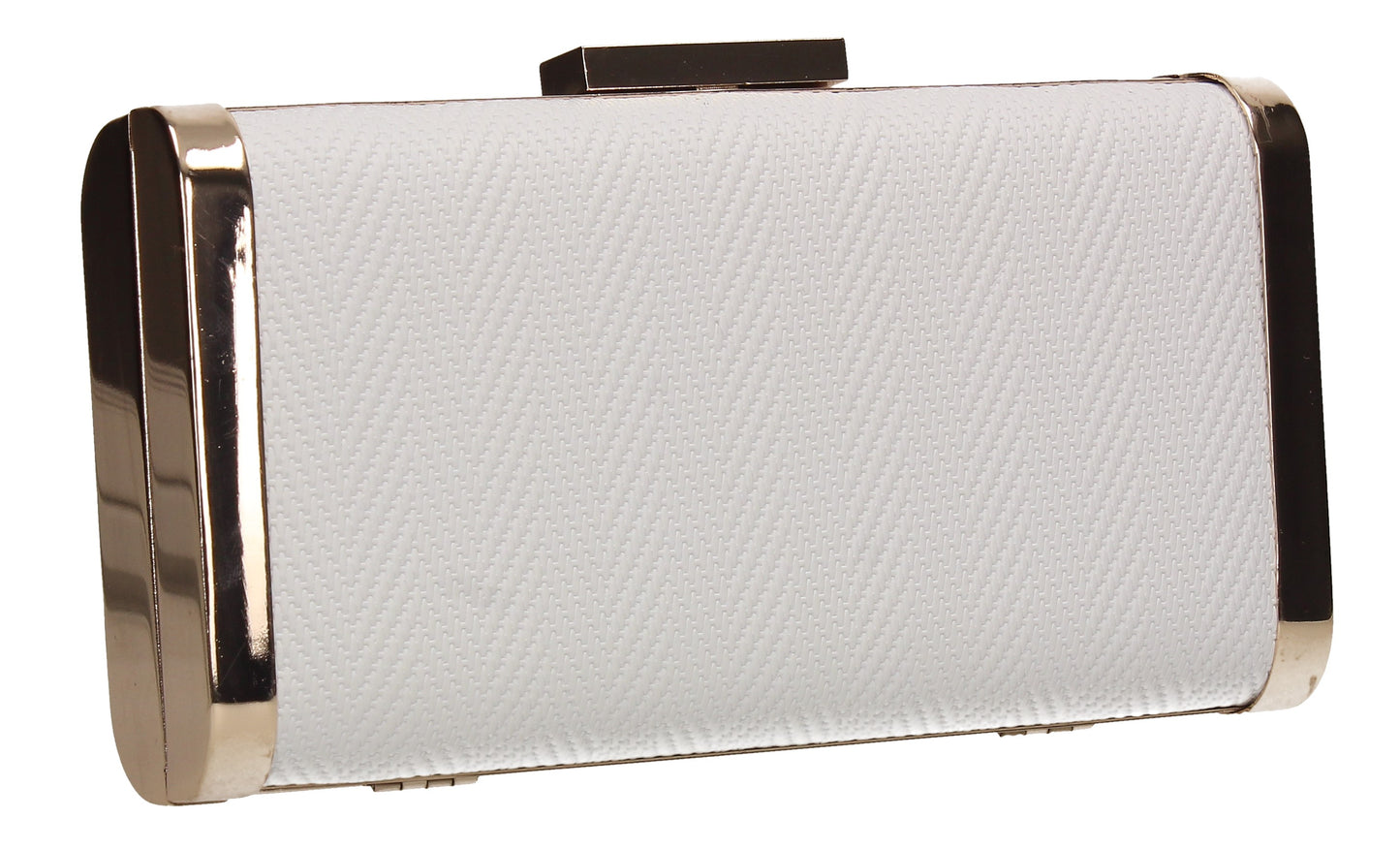 Maxine Faux Leather Box Shape Clutch Bag White