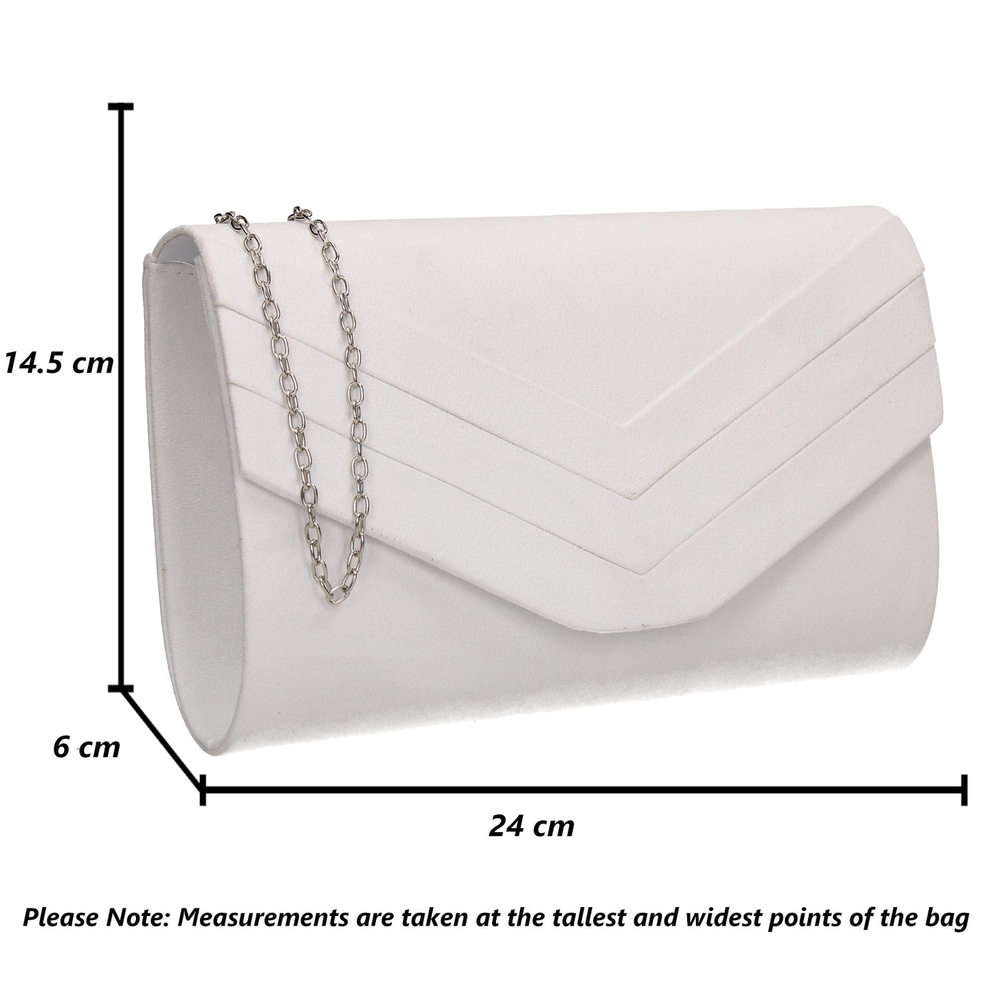 Samantha V Detail Clutch Bag White