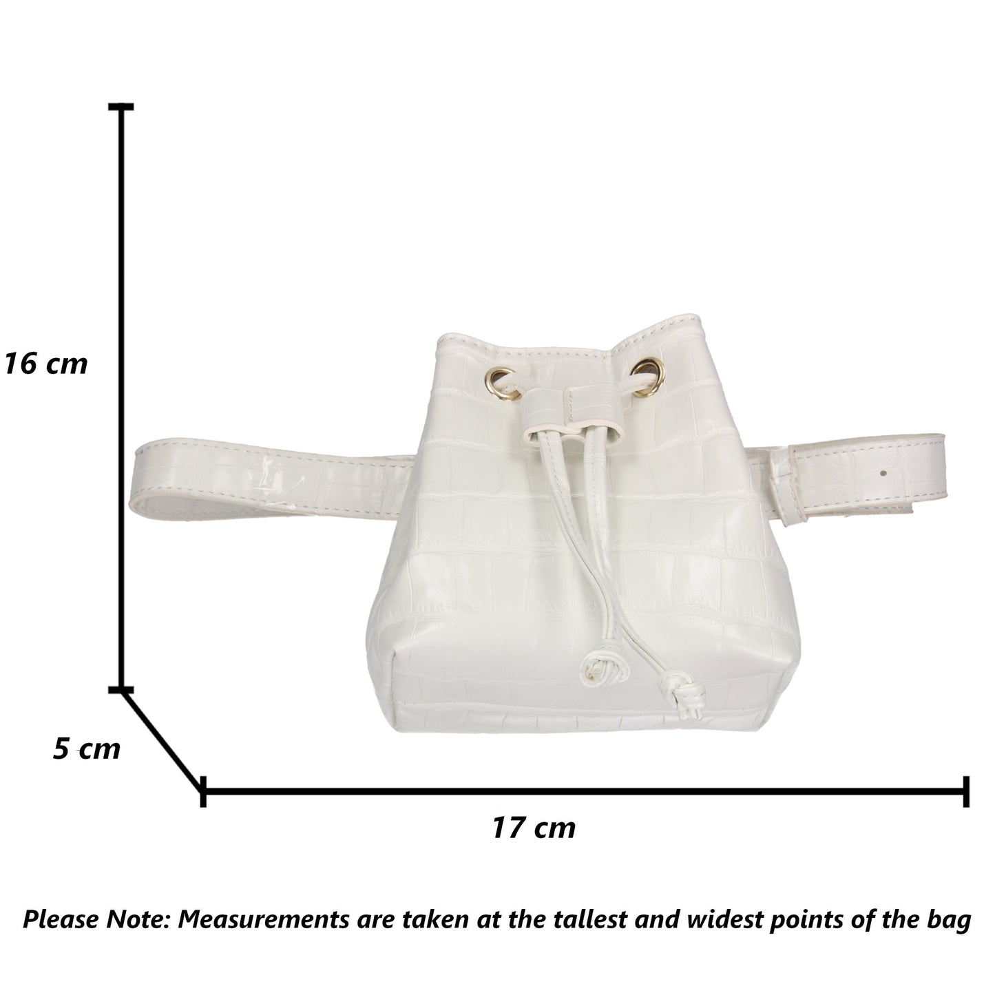 Ciara Faux Leather Croc Belt Bag White
