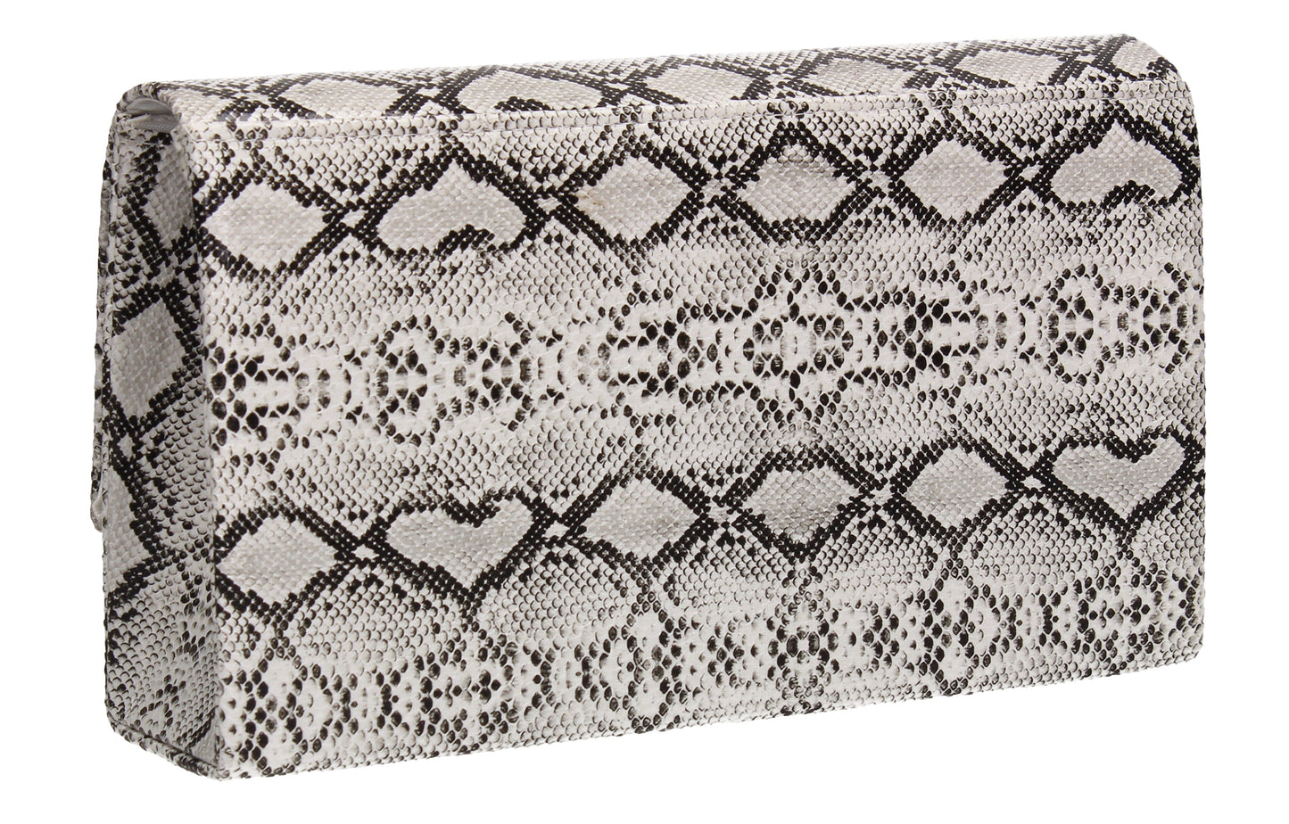 Tana Faux Leather Animal Style Clutch Bag White