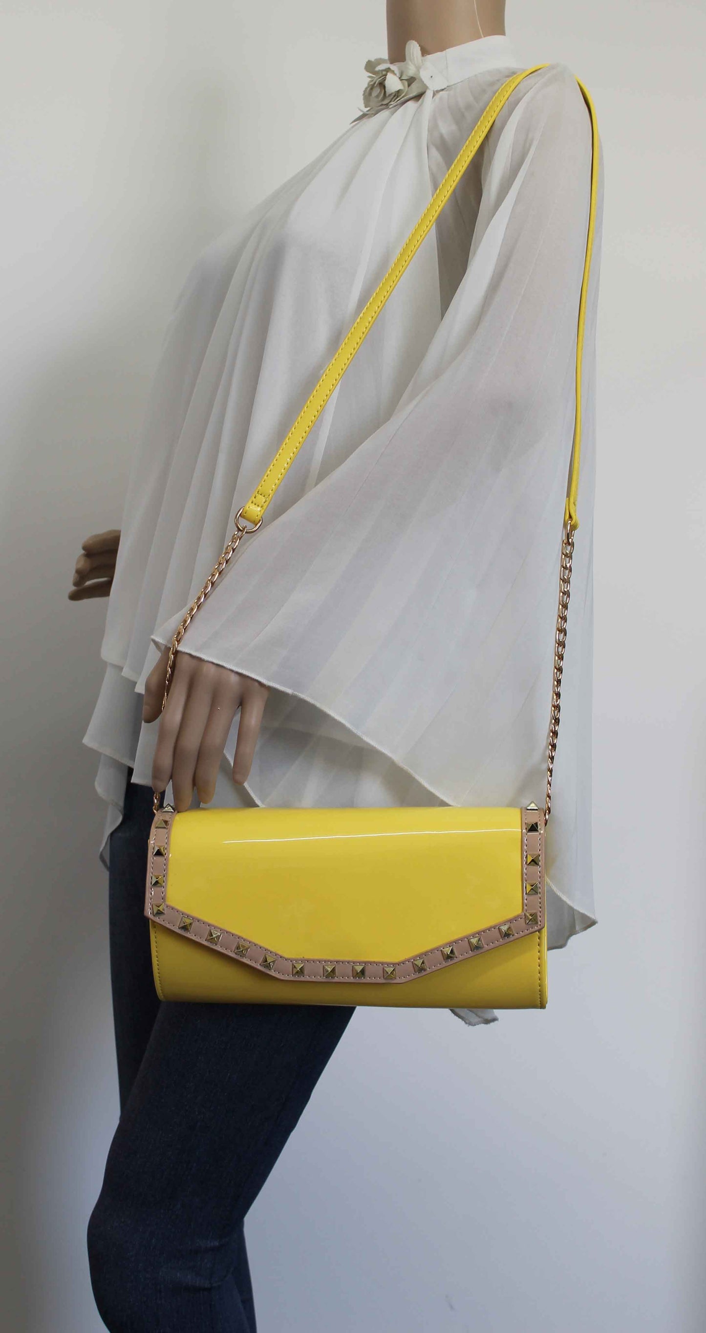 SWANKYSWANS Juno Clutch Bag Yellow Cute Cheap Clutch Bag For Weddings School and Work