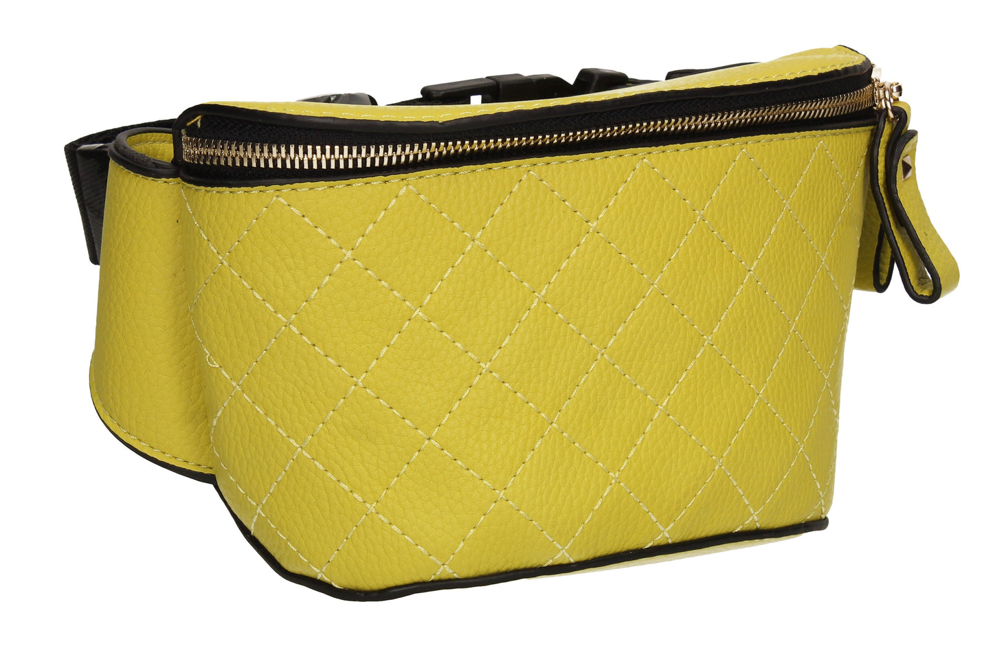 Brenna Faux Leather Stitched effect Belt Bag Yellow
