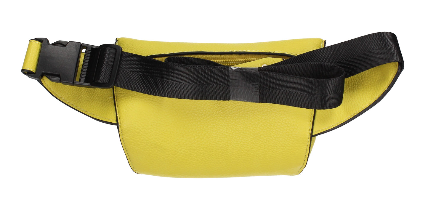 Brenna Faux Leather Stitched effect Belt Bag Yellow