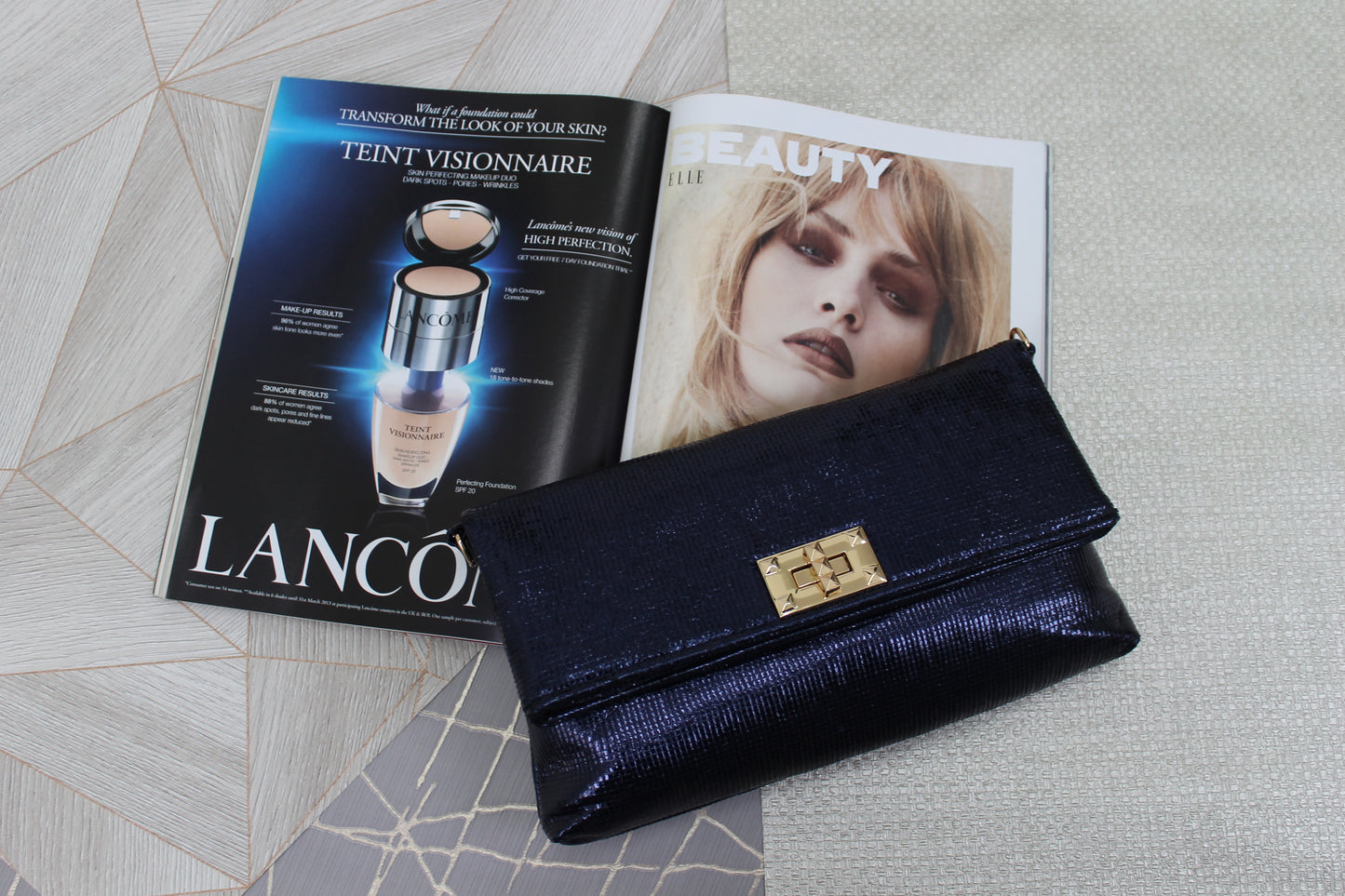 Tess Glamour Party Clutch Bag Navy Blue