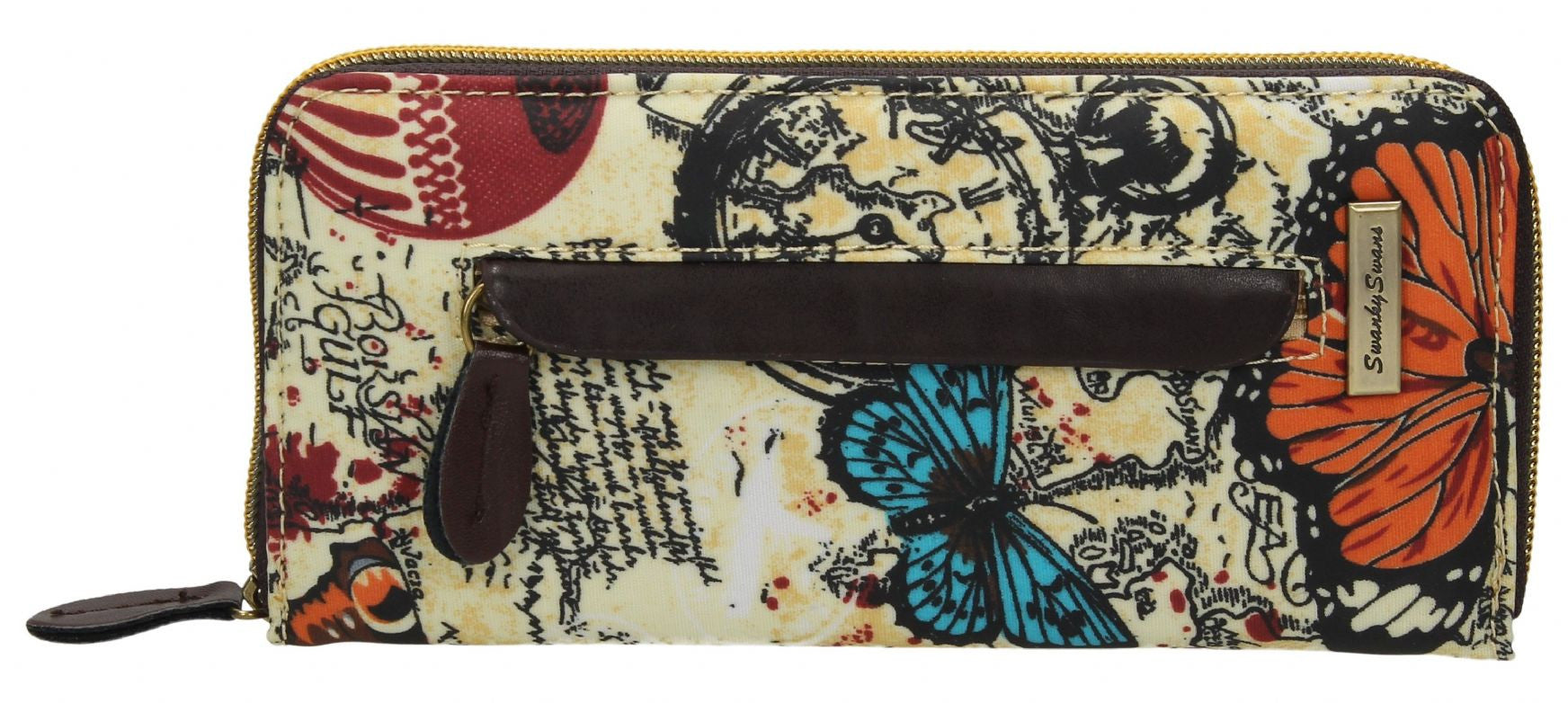 Swanky Swank Atlantis Map & Butterfly Purse BeigeCheap Cute School Wallets Purses Bags Animal