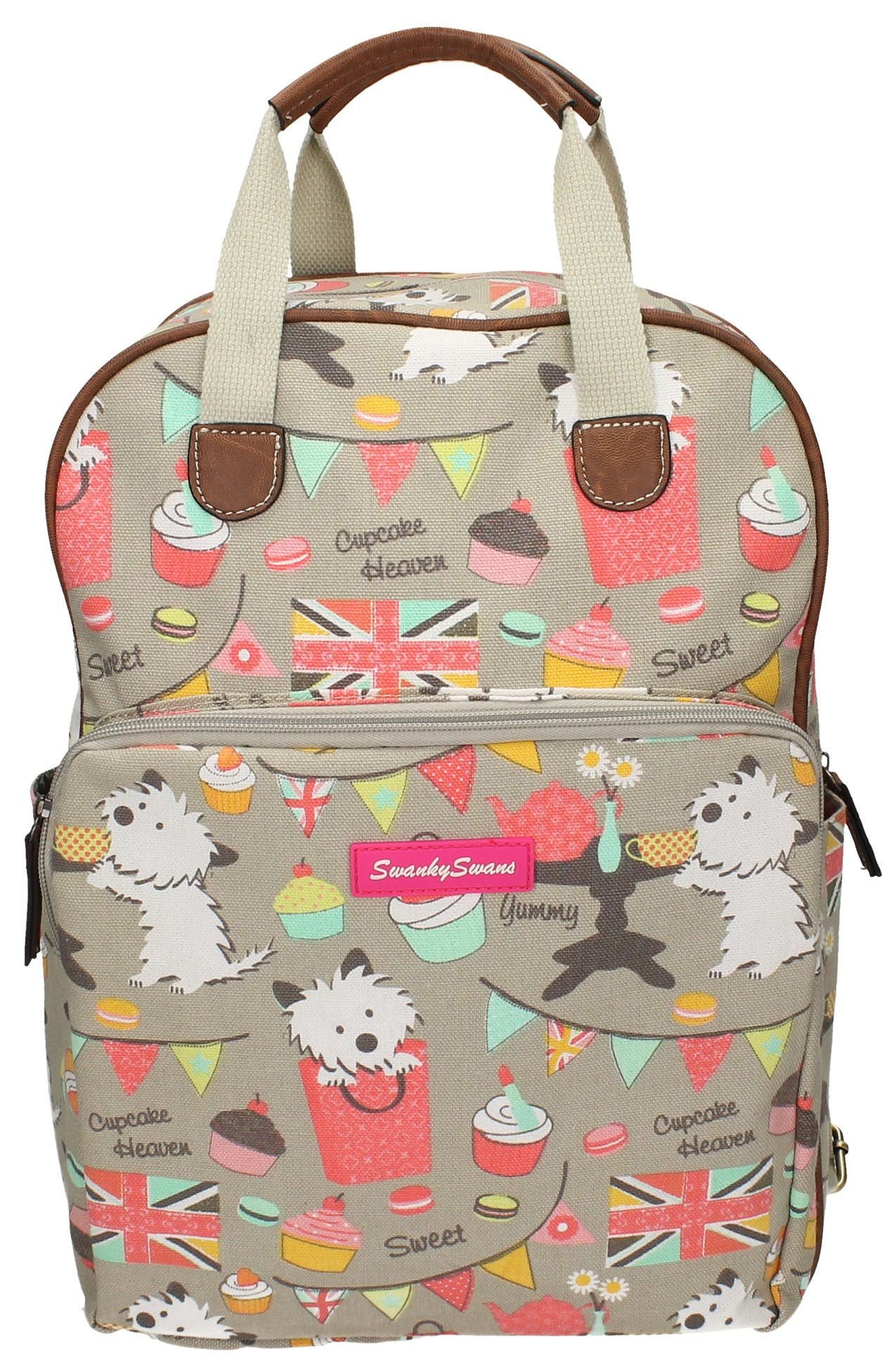 Swanky SwansBiba Dog Cupcake Backpack GreyBeautiful cheap school backpack bag