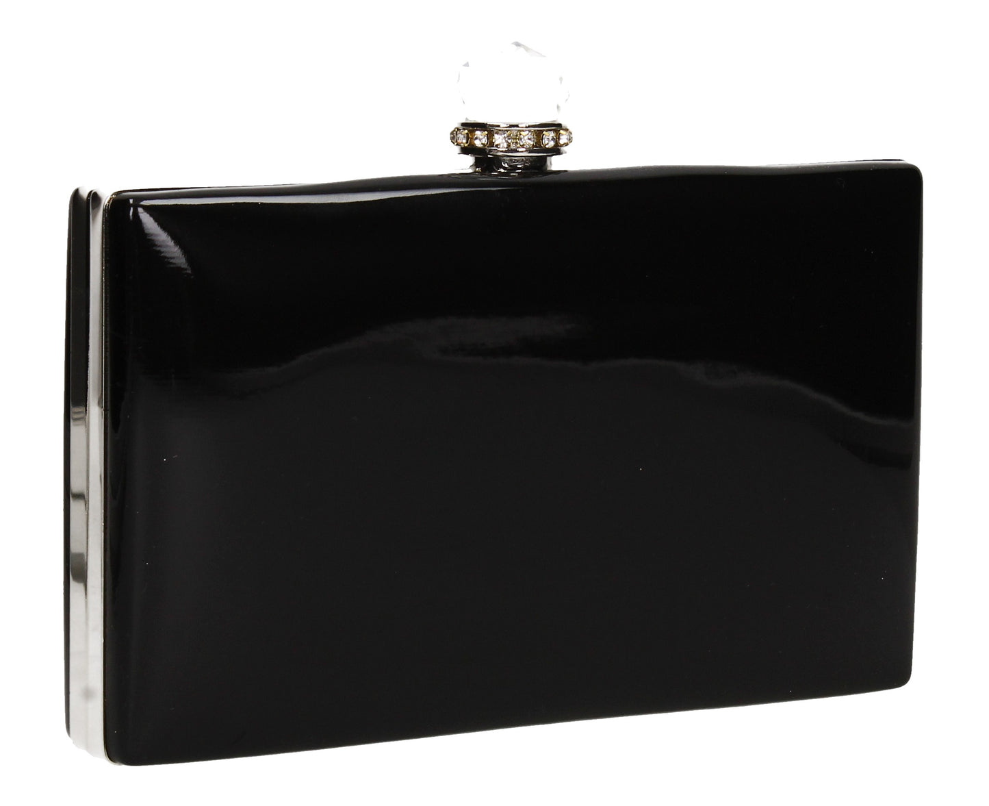 SWANKYSWANS Emilia Patent Clutch Bag Black Cute Cheap Clutch Bag For Weddings School and Work