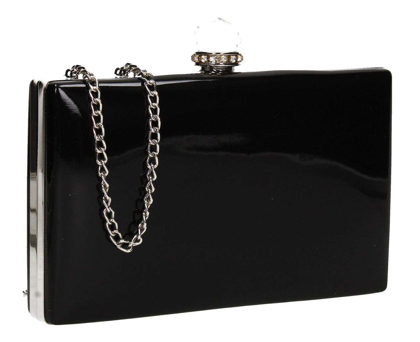 SWANKYSWANS Emilia Patent Clutch Bag Black