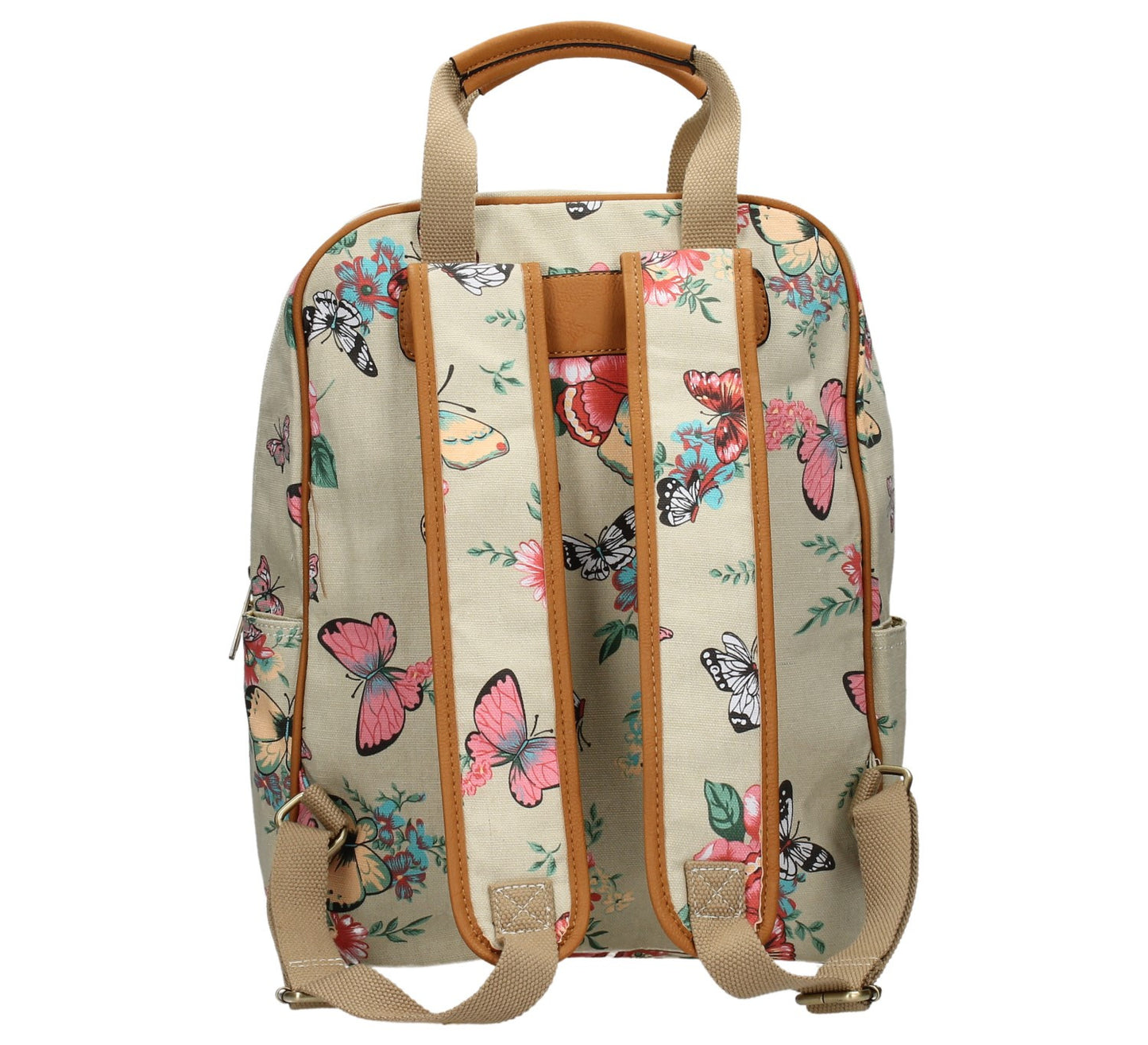 Swanky Swans Casper Butterfly & Flower Backpack BeigeBeautiful cheap school backpack bag