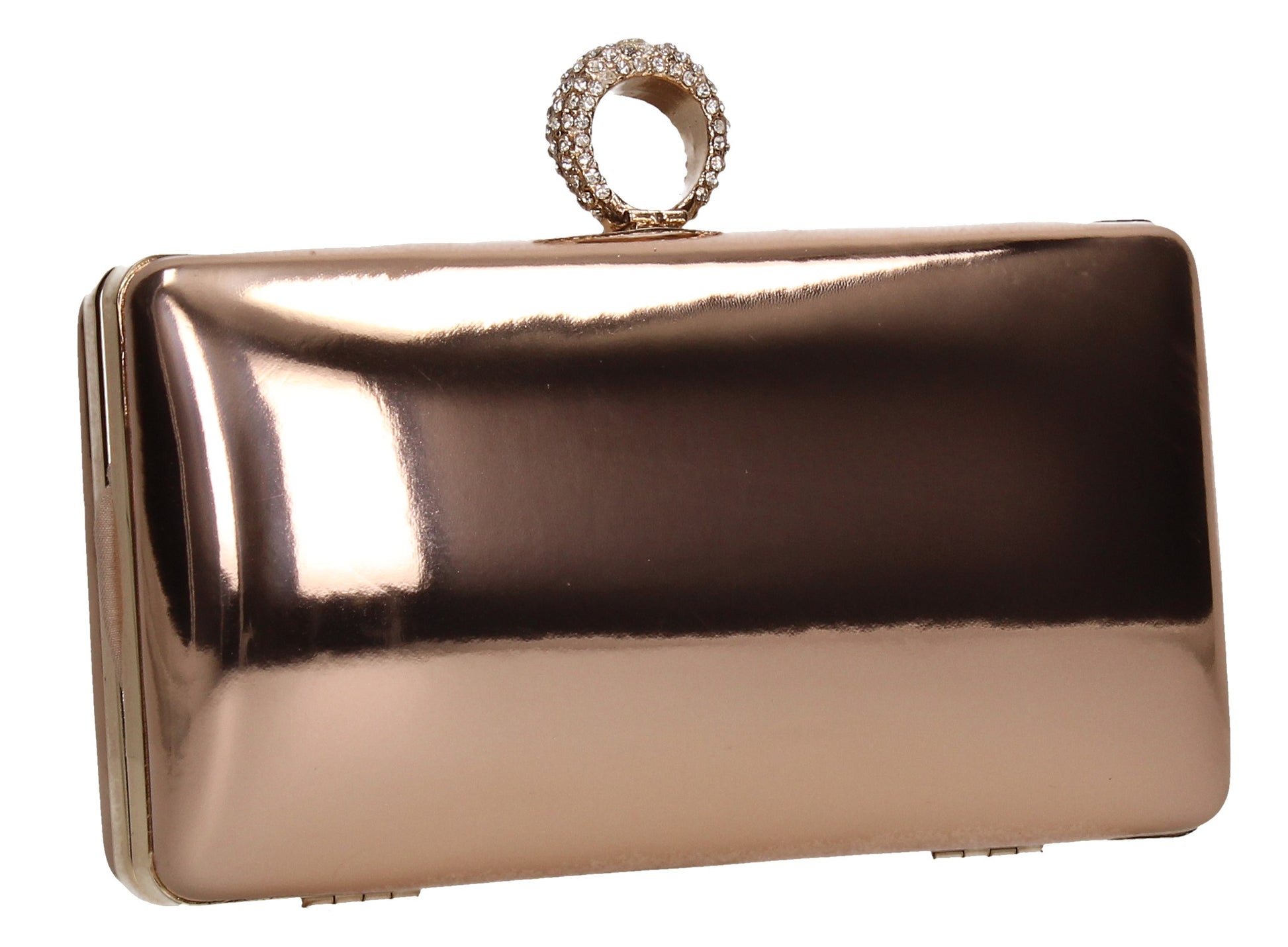 SWANKYSWANS Lyla Patent Clutch Bag Champagne Cute Cheap Clutch Bag For Weddings School and Work