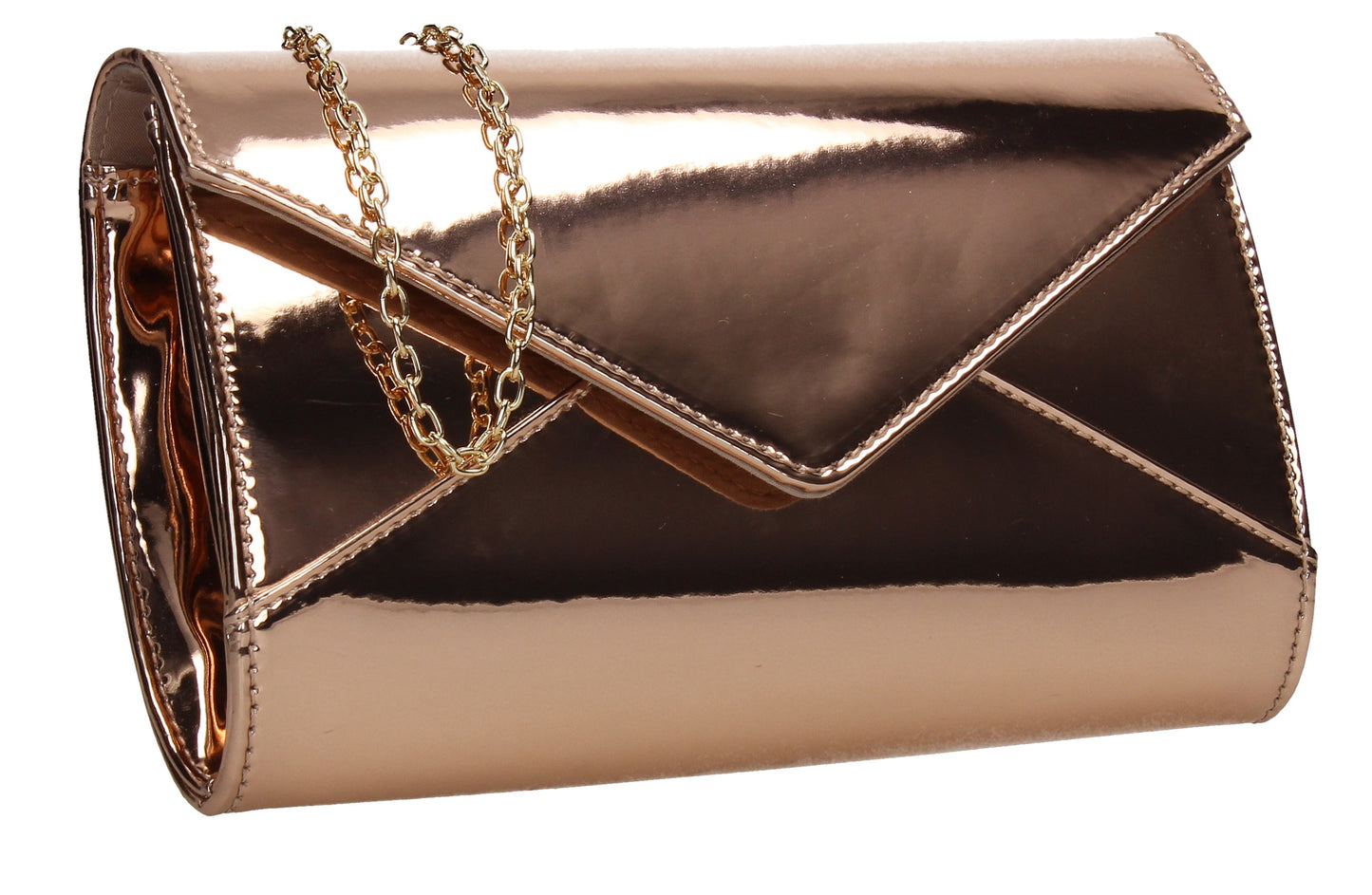 SWANKYSWANS Emely Patent Clutch Bag Champagne