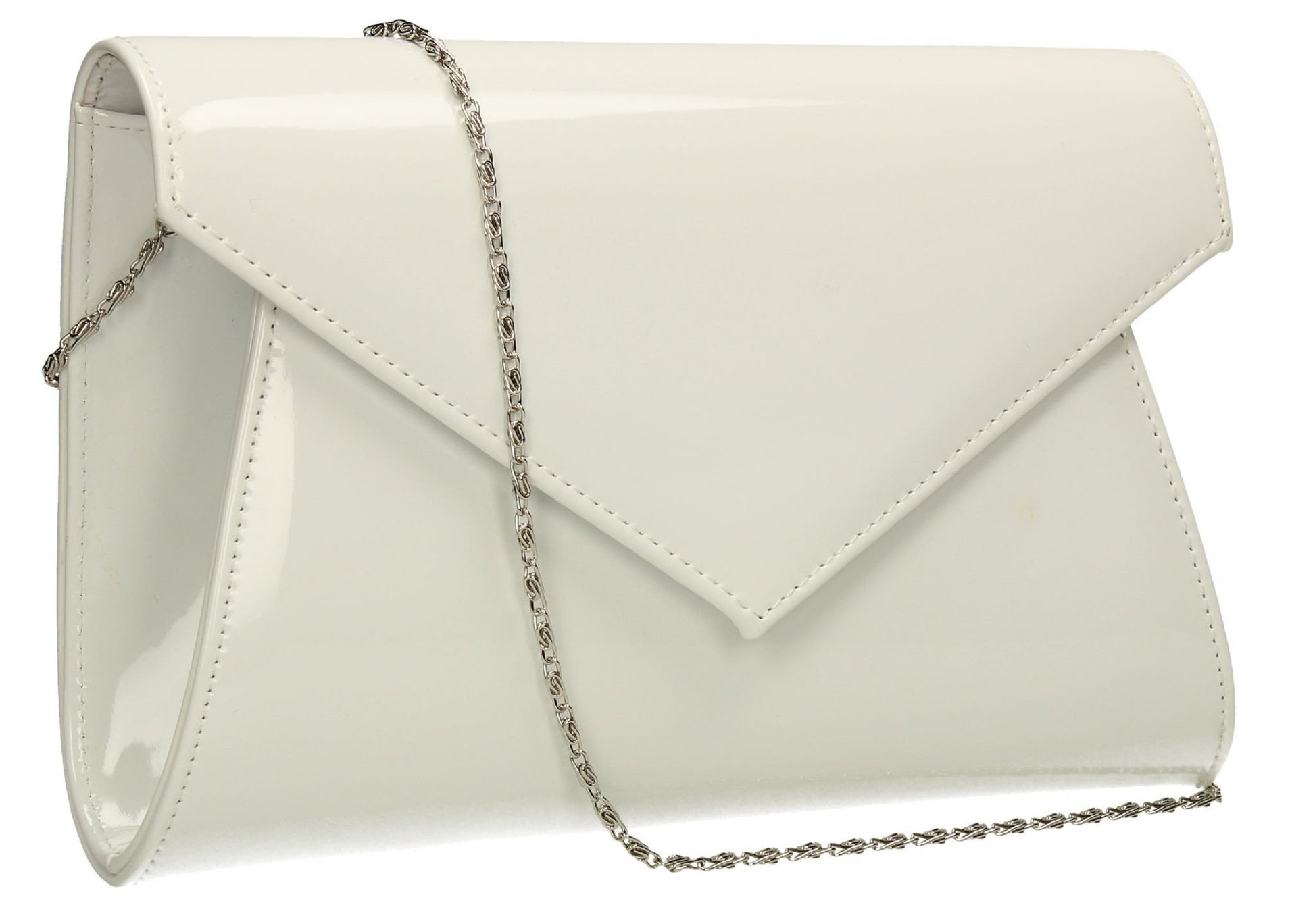 SWANKYSWANS Chrissy Envelope Clutch Bag White Cute Cheap Clutch Bag For Weddings School and Work