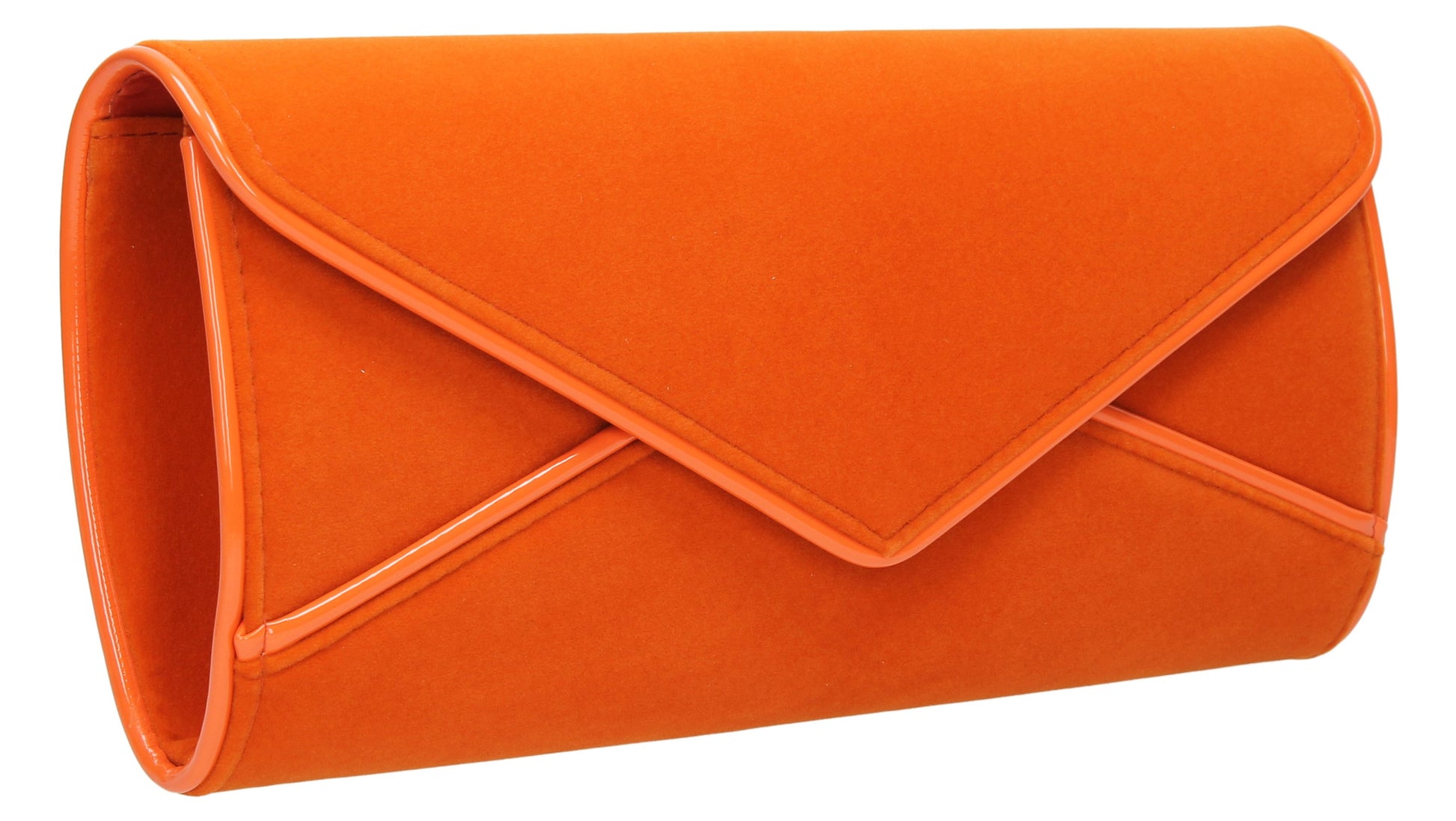 SWANKYSWANS Perry Velvet Clutch Bag - Orange Cute Cheap Clutch Bag For Weddings School and Work