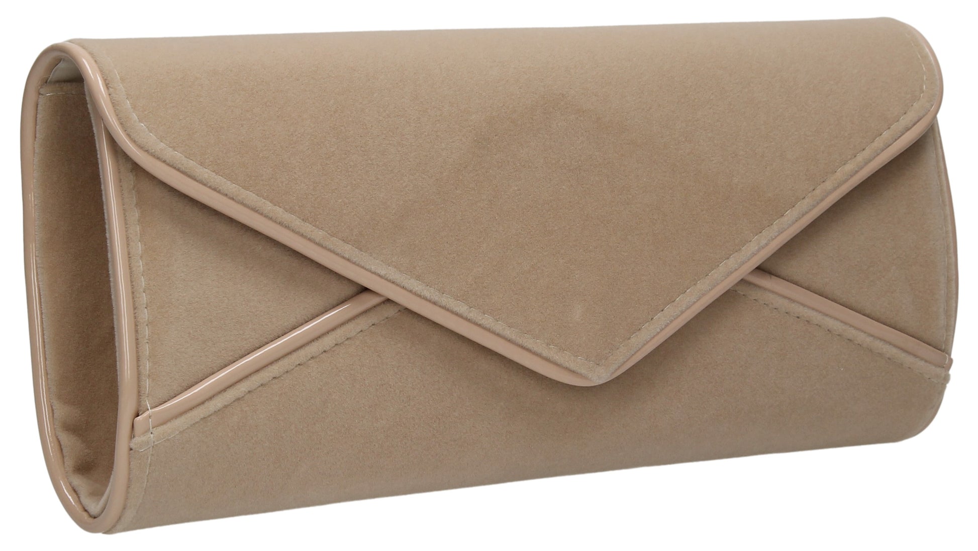 SWANKYSWANS Perry Velvet Clutch Bag - Beige Cute Cheap Clutch Bag For Weddings School and Work