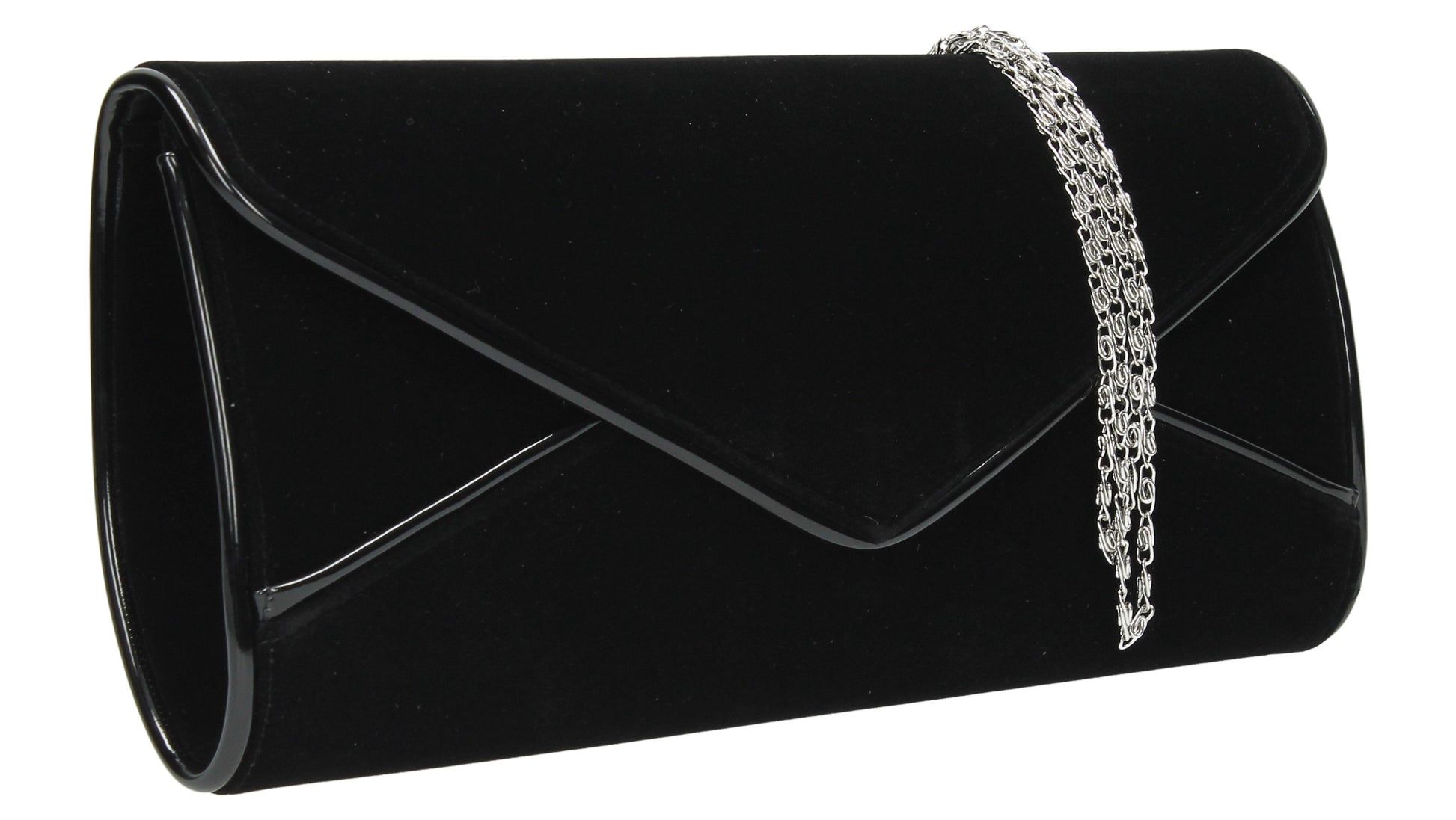 SWANKYSWANS Perry Velvet Clutch Bag - Black Cute Cheap Clutch Bag For Weddings School and Work