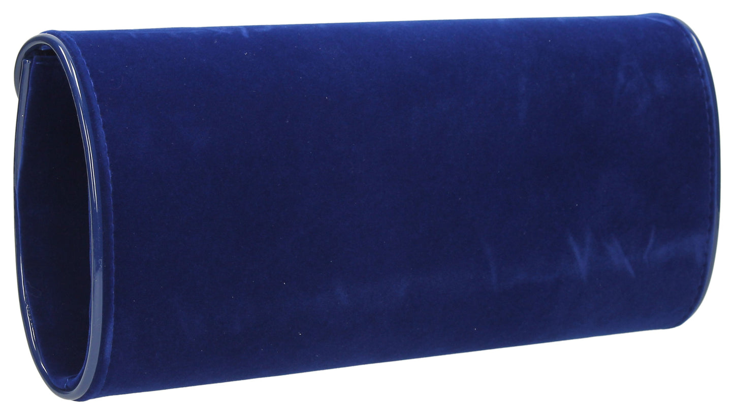 SWANKYSWANS Perry Velvet Clutch Bag - Royal Blue Cute Cheap Clutch Bag For Weddings School and Work