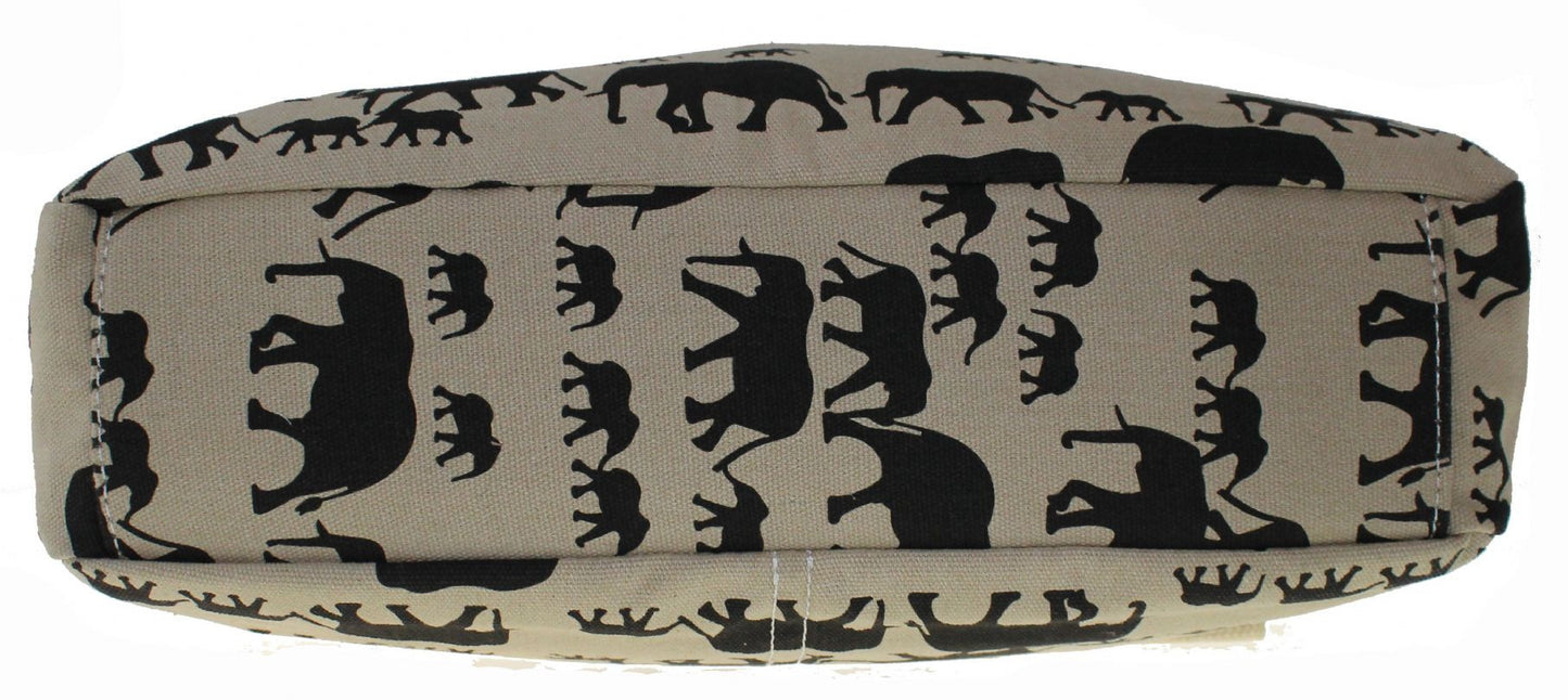 Swanky Swans Ellie Elephant Print Crossbody Bag in BeigeWomens Girls Boys School Crossbody Animal Cute