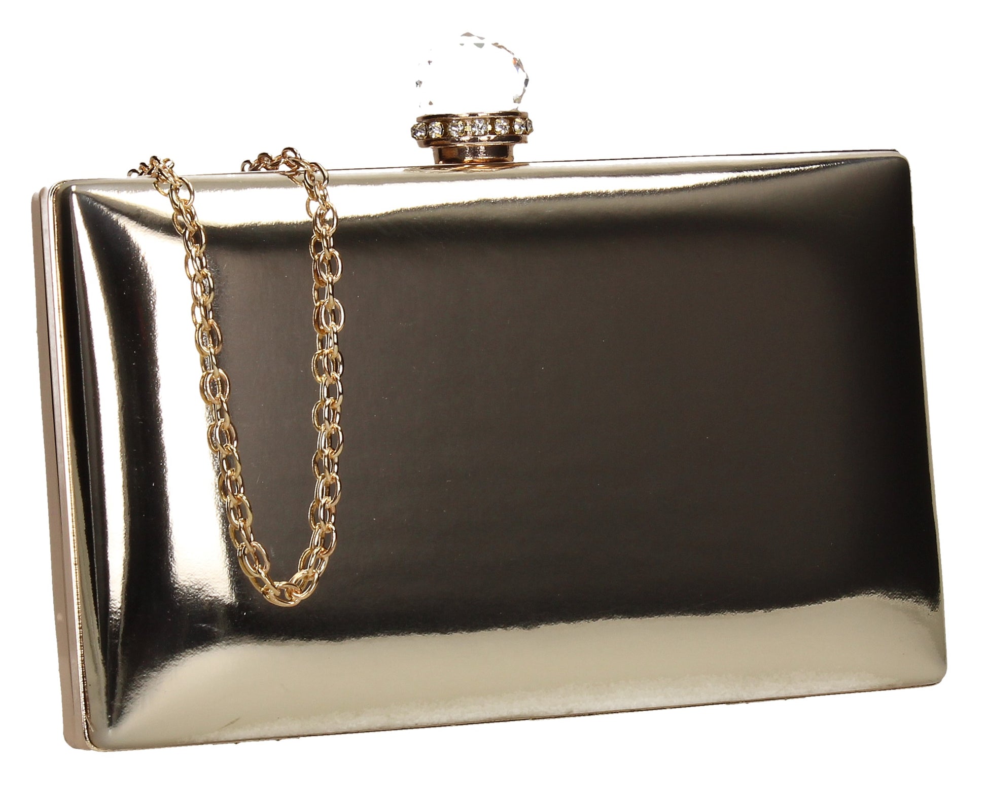 SWANKYSWANS Emilia Patent Clutch Bag Gold