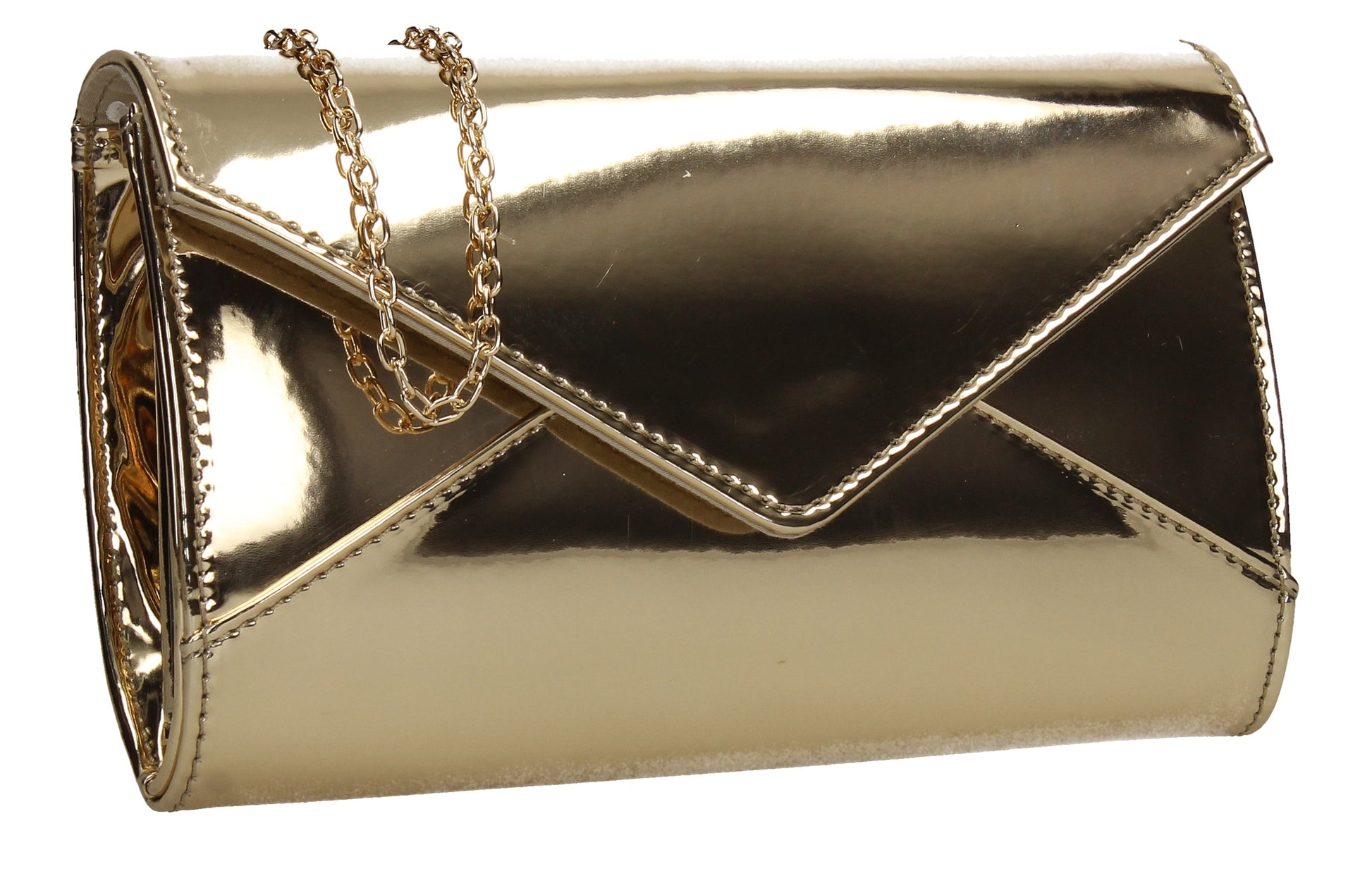 SWANKYSWANS Emely Patent Clutch Bag Gold