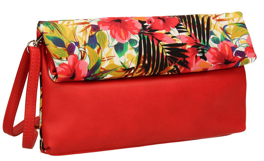SWANKYSWANS Hannah Floral Clutch Bag Red