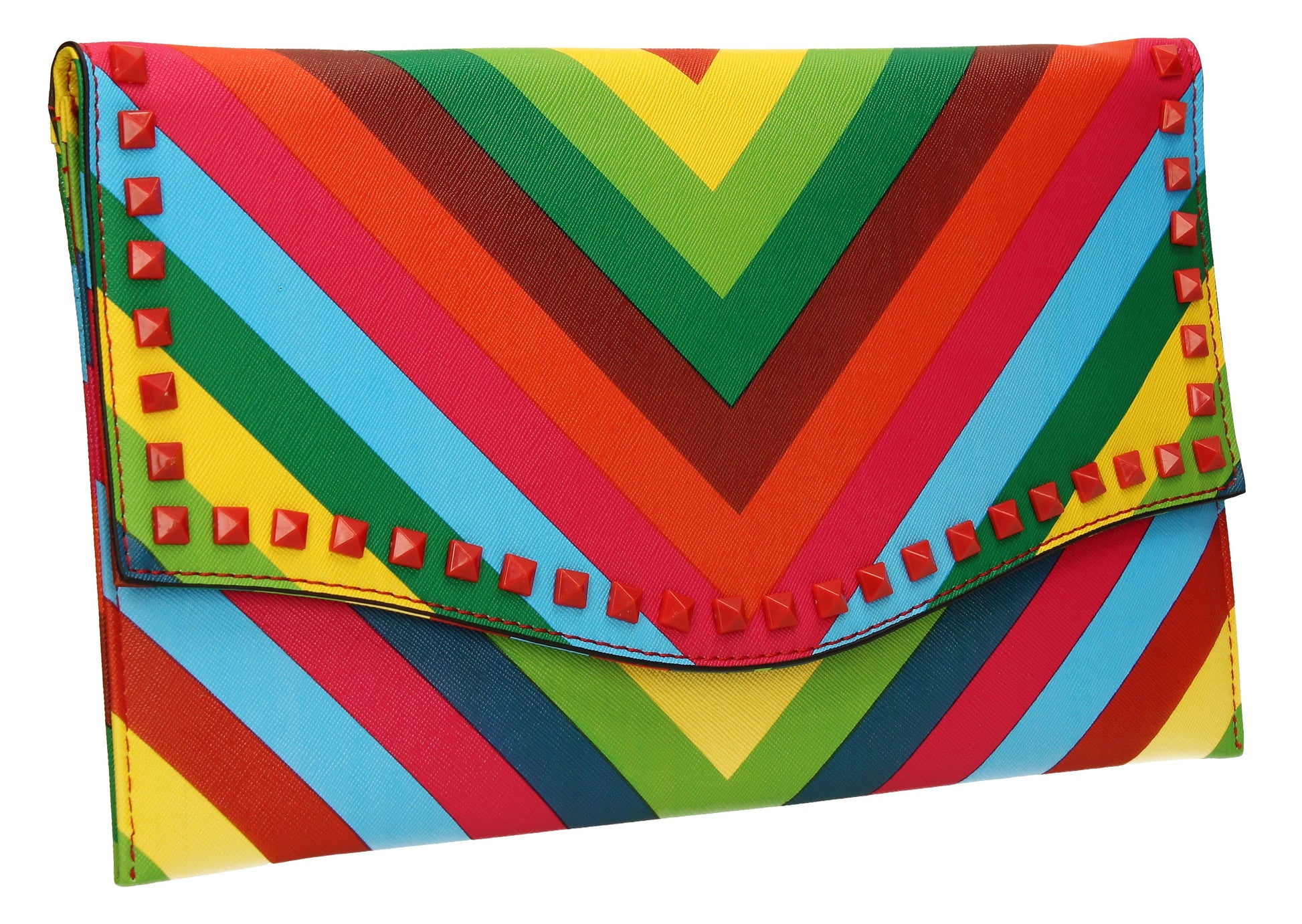 SWANKYSWANS Rainbow Clutch Bag Multicolour Cute Cheap Clutch Bag For Weddings School and Work
