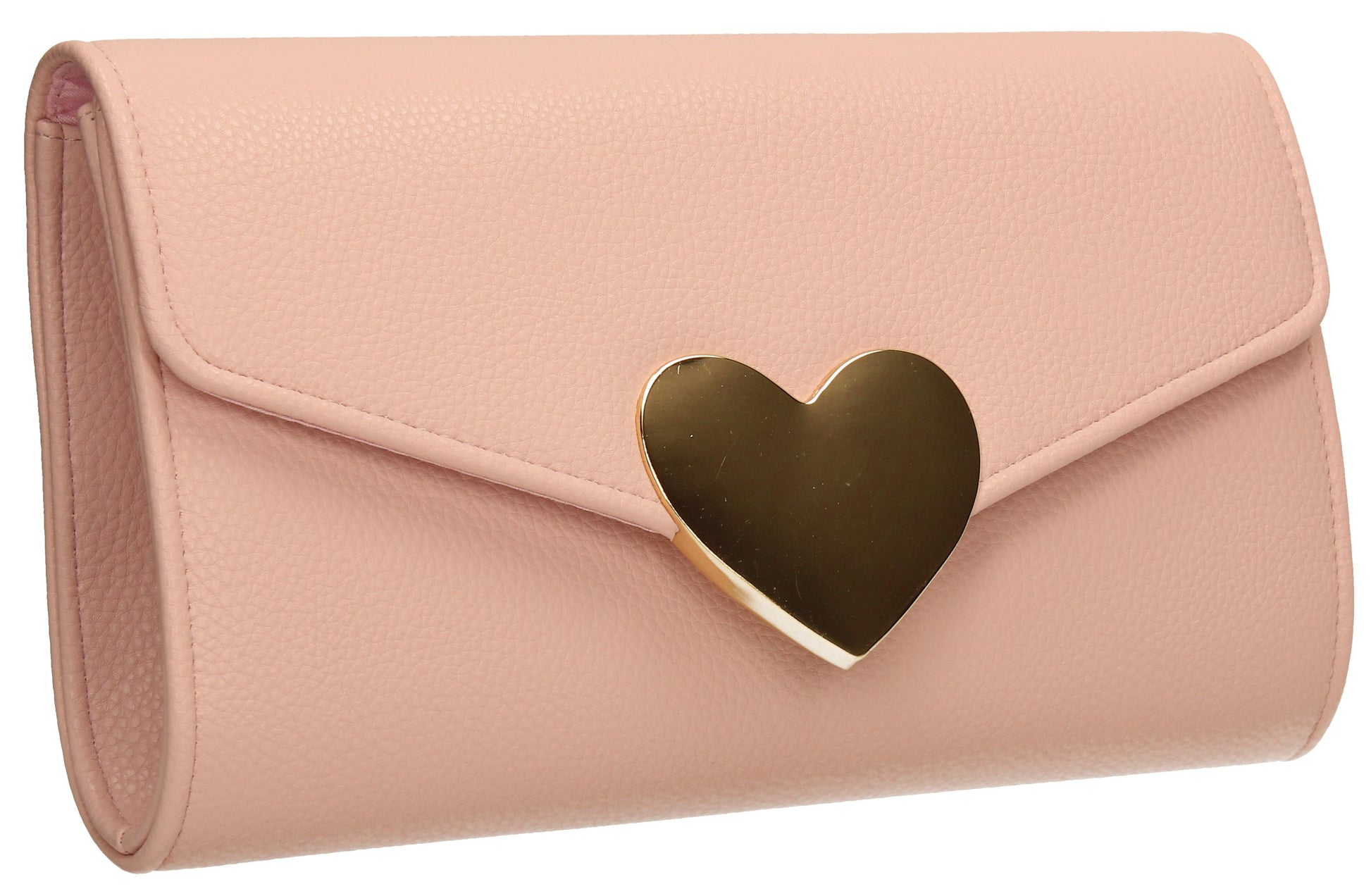 SWANKYSWANS Corrie Heart Clutch Bag Pink Cute Cheap Clutch Bag For Weddings School and Work