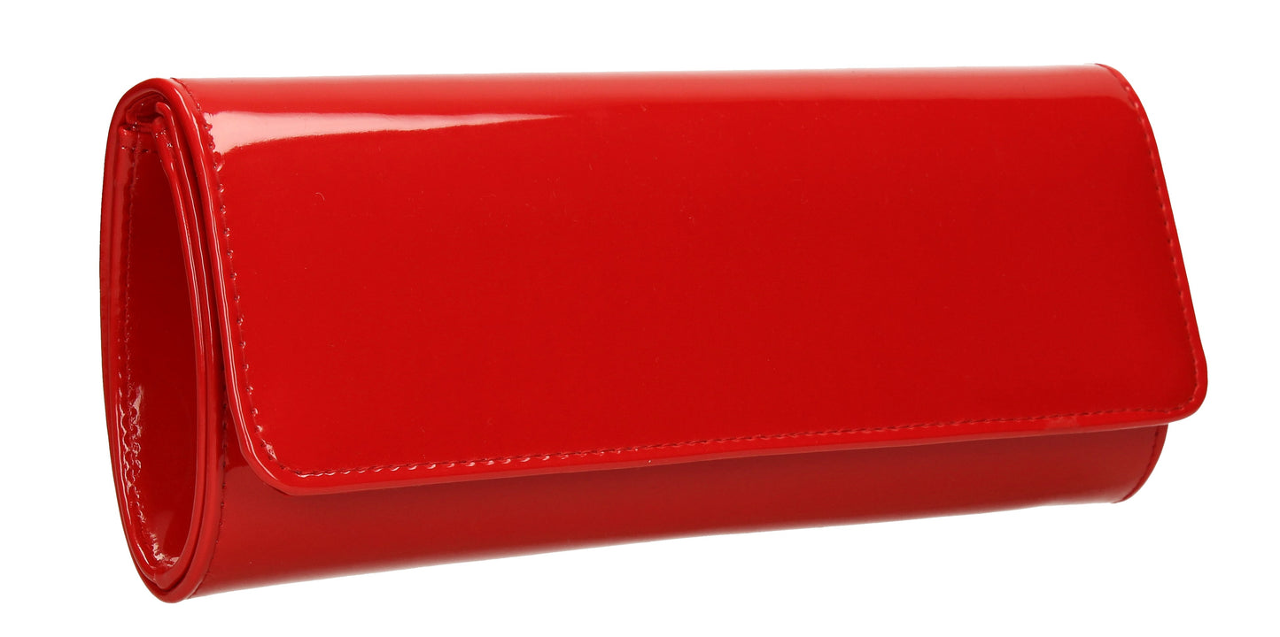 SWANKYSWANS Jasmine Patent Clutch Bag Red Cute Cheap Clutch Bag For Weddings School and Work