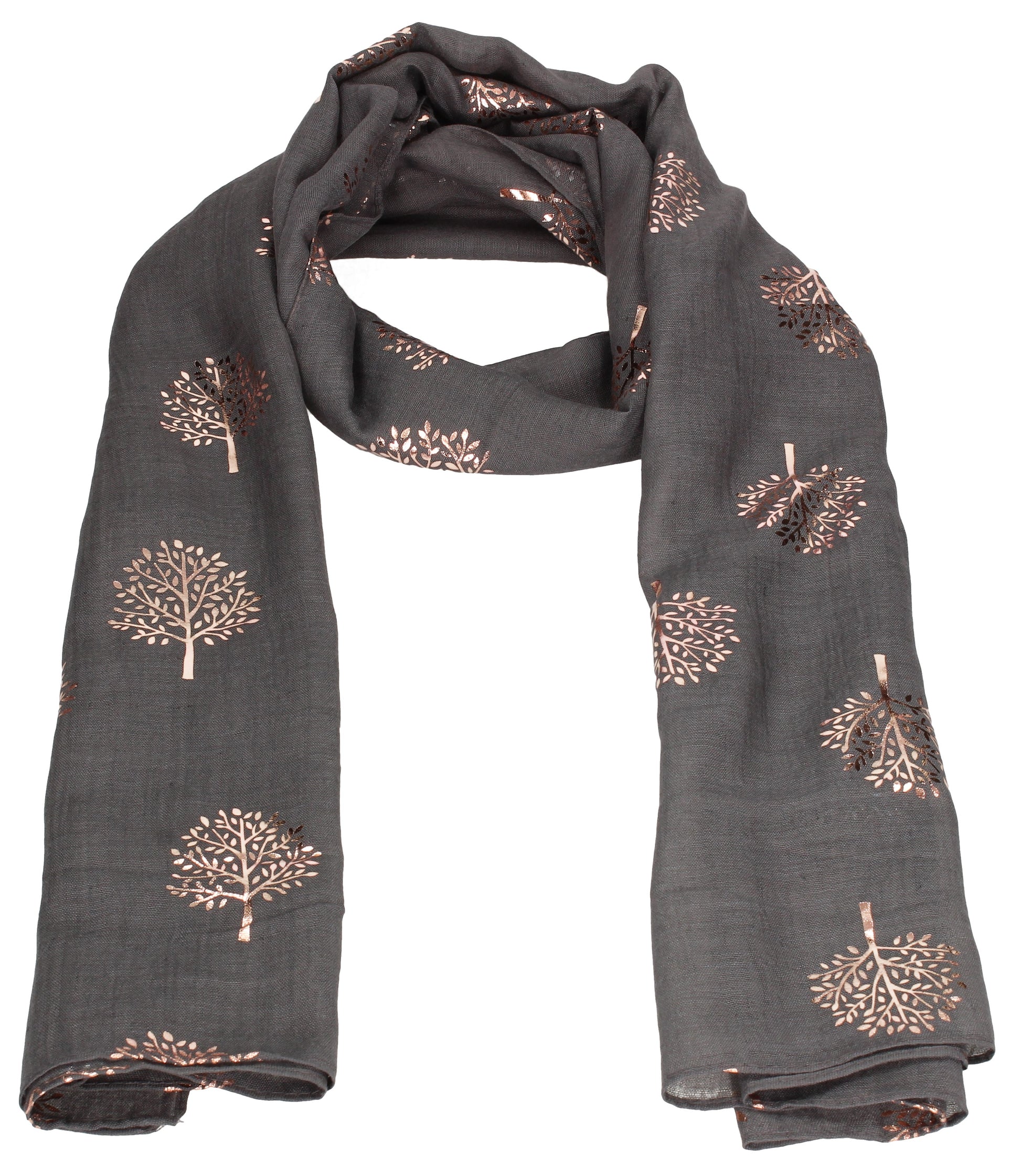 Swanky Swans Mulberry Rose Gold Tree Scarf Charcoal Beautiful school Summer Winter Scarf