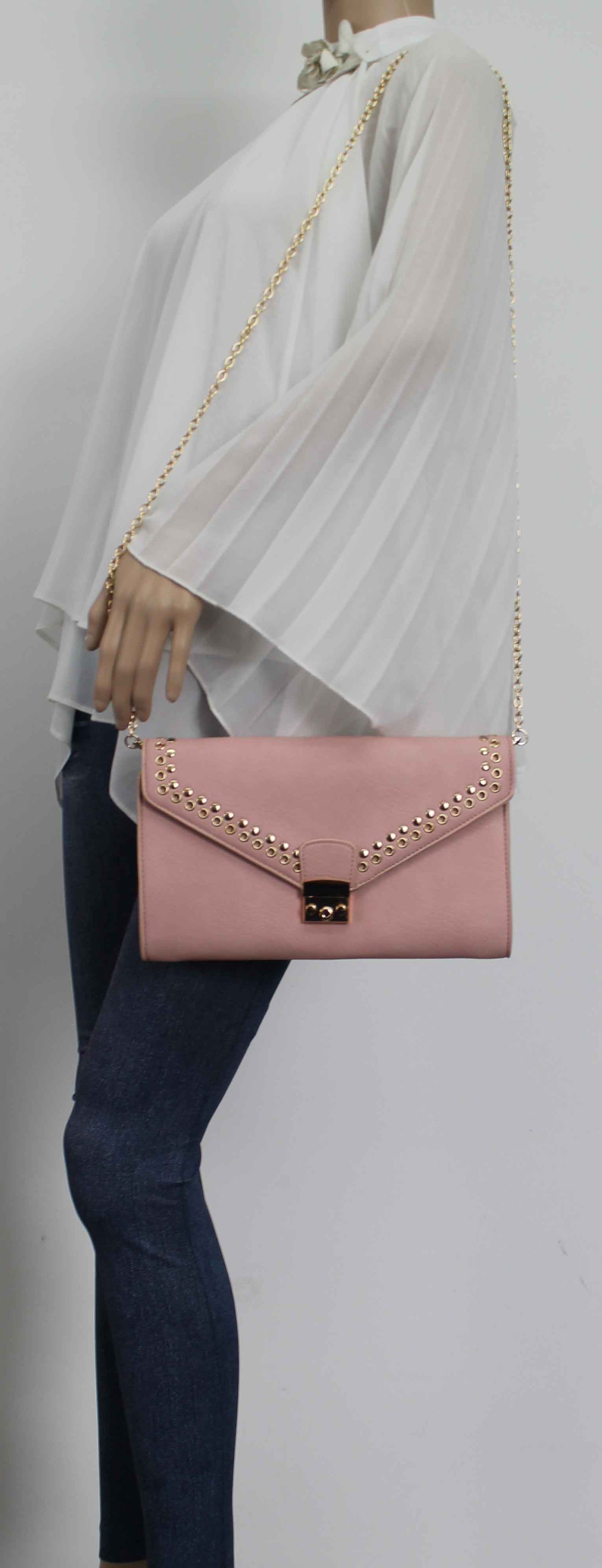 SWANKYSWANS Beni Clutch Bag Pink Cute Cheap Clutch Bag For Weddings School and Work